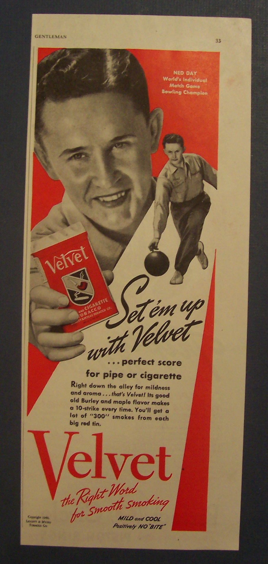 1940 Velvet Pipe & Cigarette Tobacco w/ Ned Day