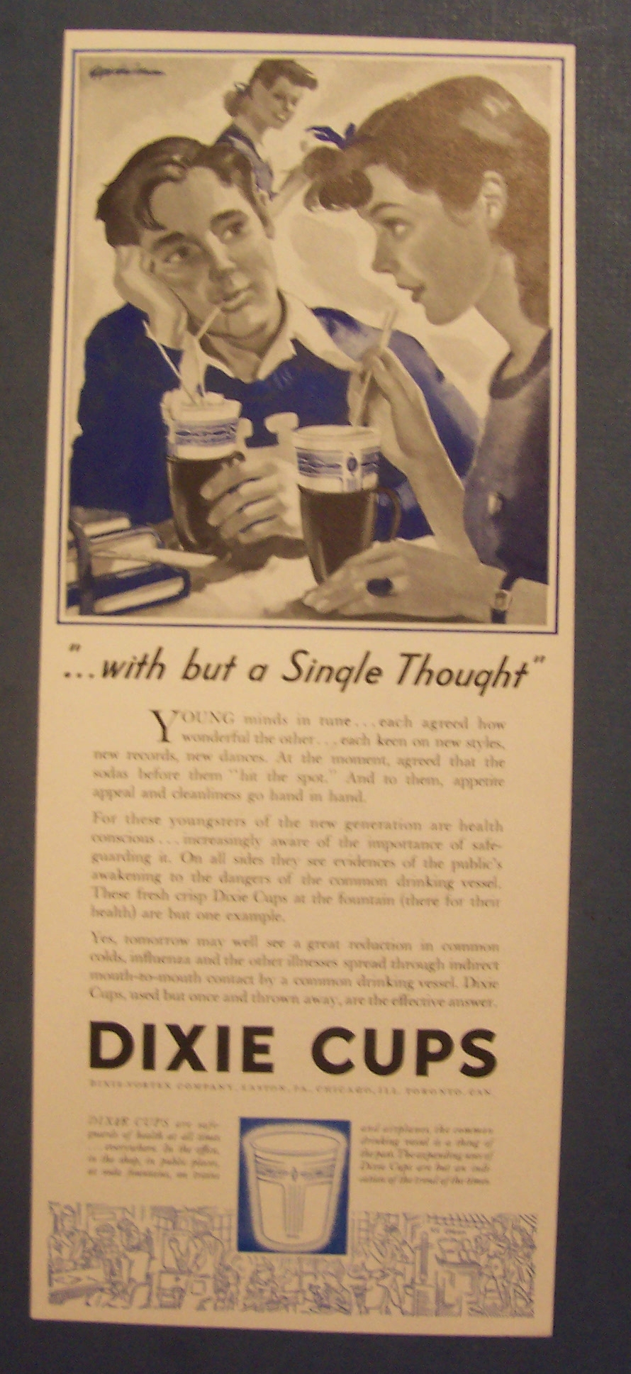 1941 Dixie Cups with Boy Staring At A Girl