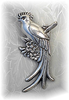 MEXICAN Silver  Brooch 4 3/4 Inch