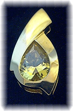 Pendant Gold Over Sterling Silver Citrine Omega Slide