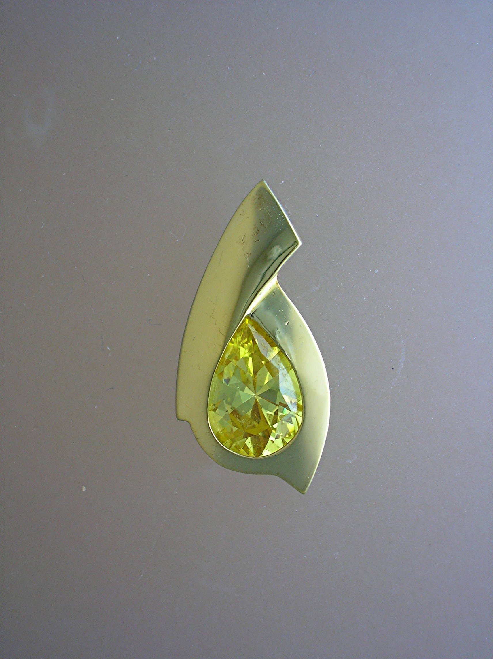 Pendant Gold Over Sterling Silver Citrine Omega Slide