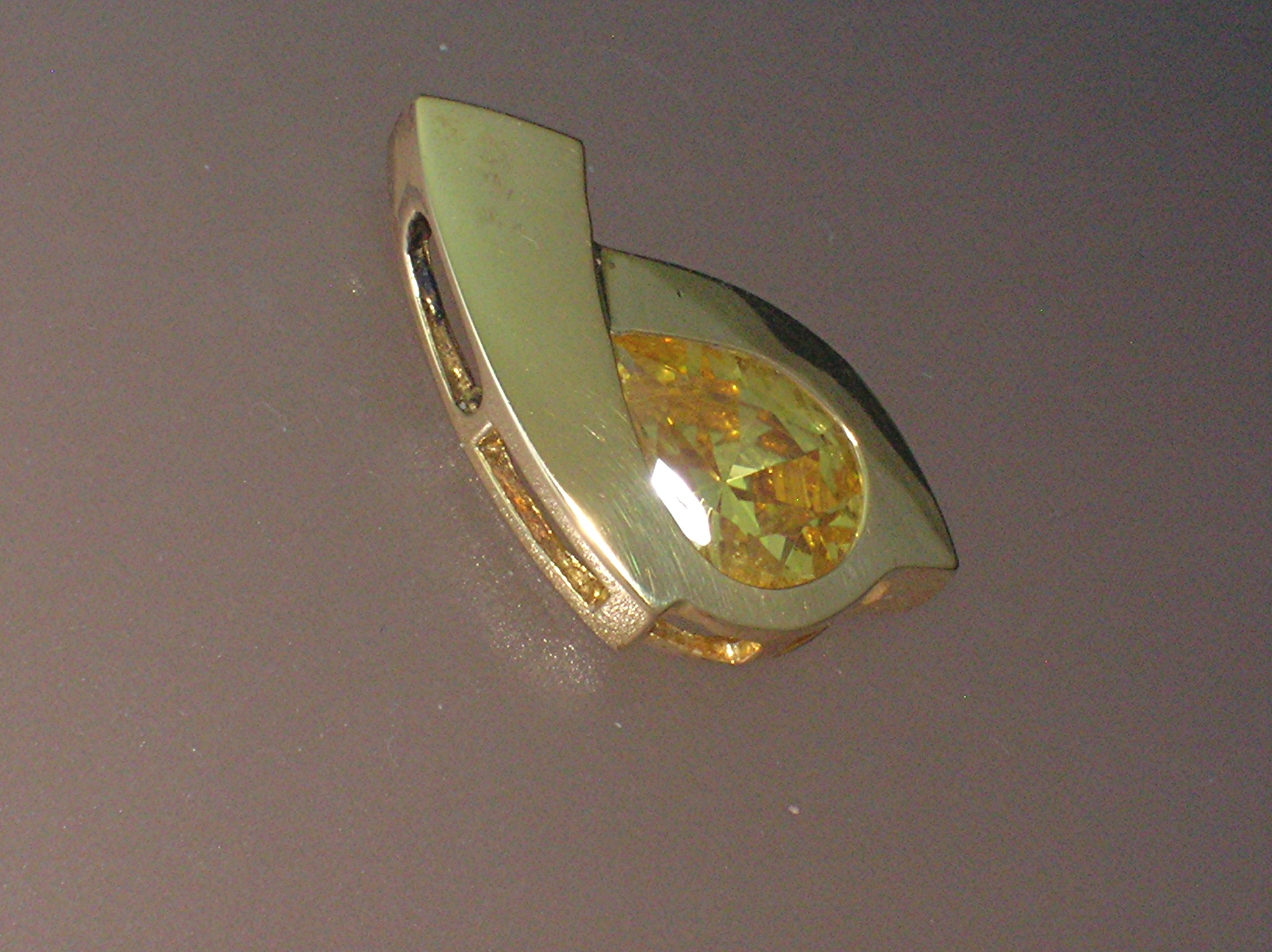 Pendant Gold Over Sterling Silver Citrine Omega Slide