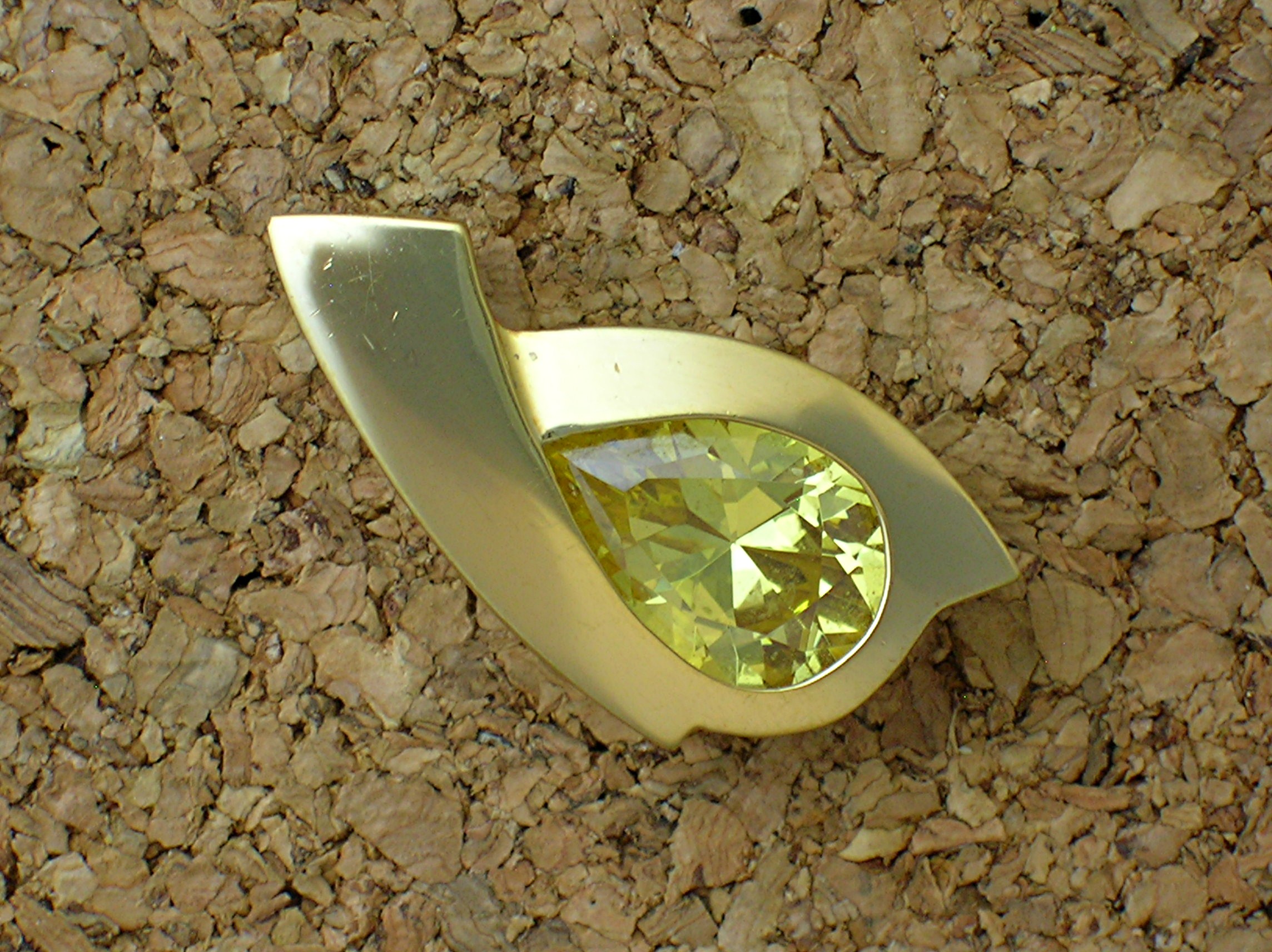 Pendant Gold Over Sterling Silver Citrine Omega Slide