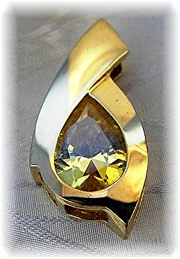 Pendant Gold Over Sterling Silver Citrine Omega Slide