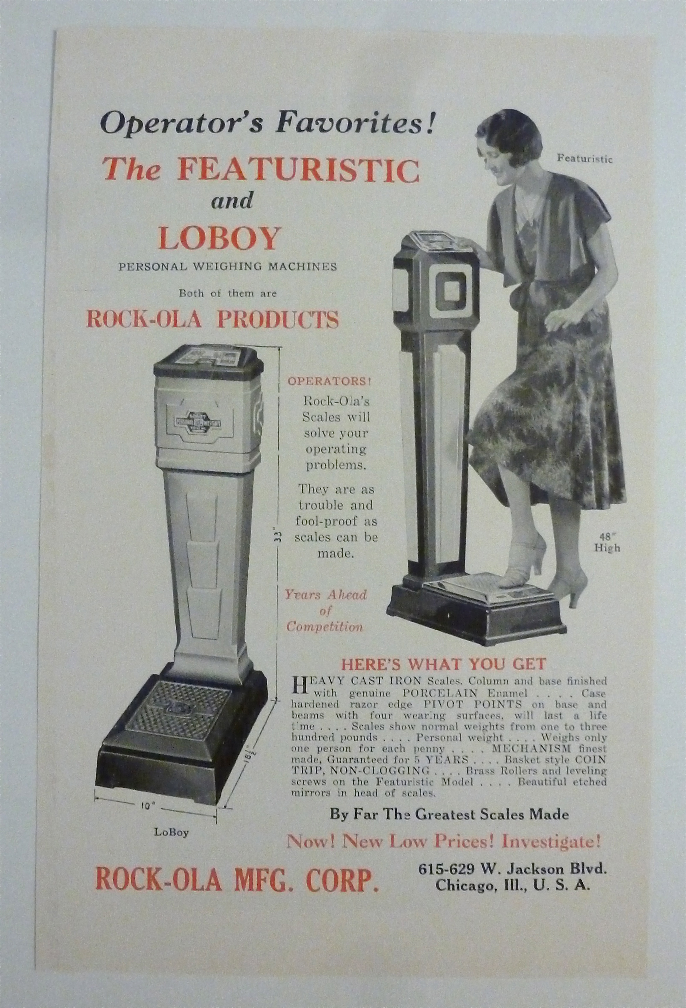 1932 Rock-Ola Manufacturing Co. w/ LoBoy Weigh Machine