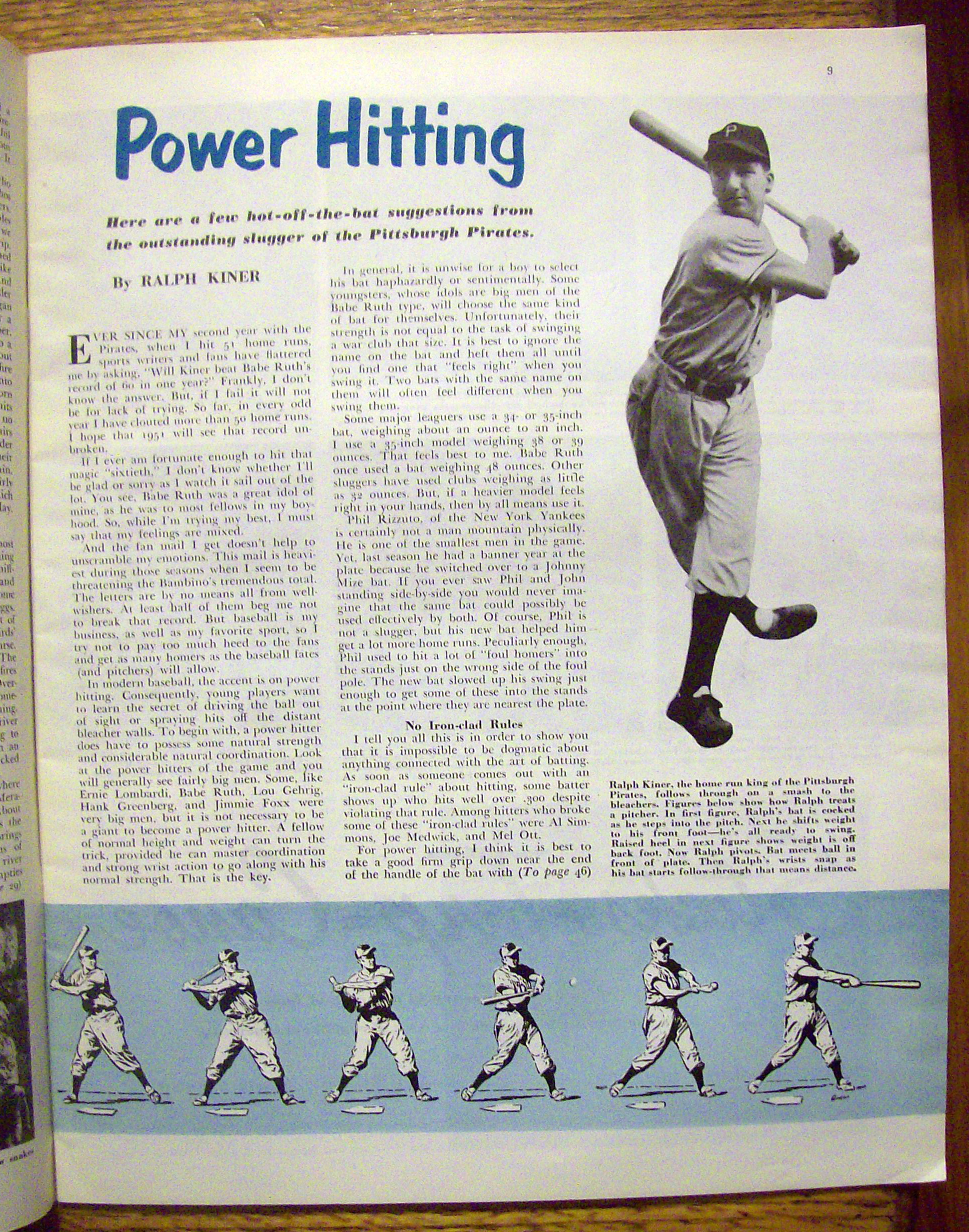Boys Life Magazine-May 1951-Power Hitting (Ralph Kiner)