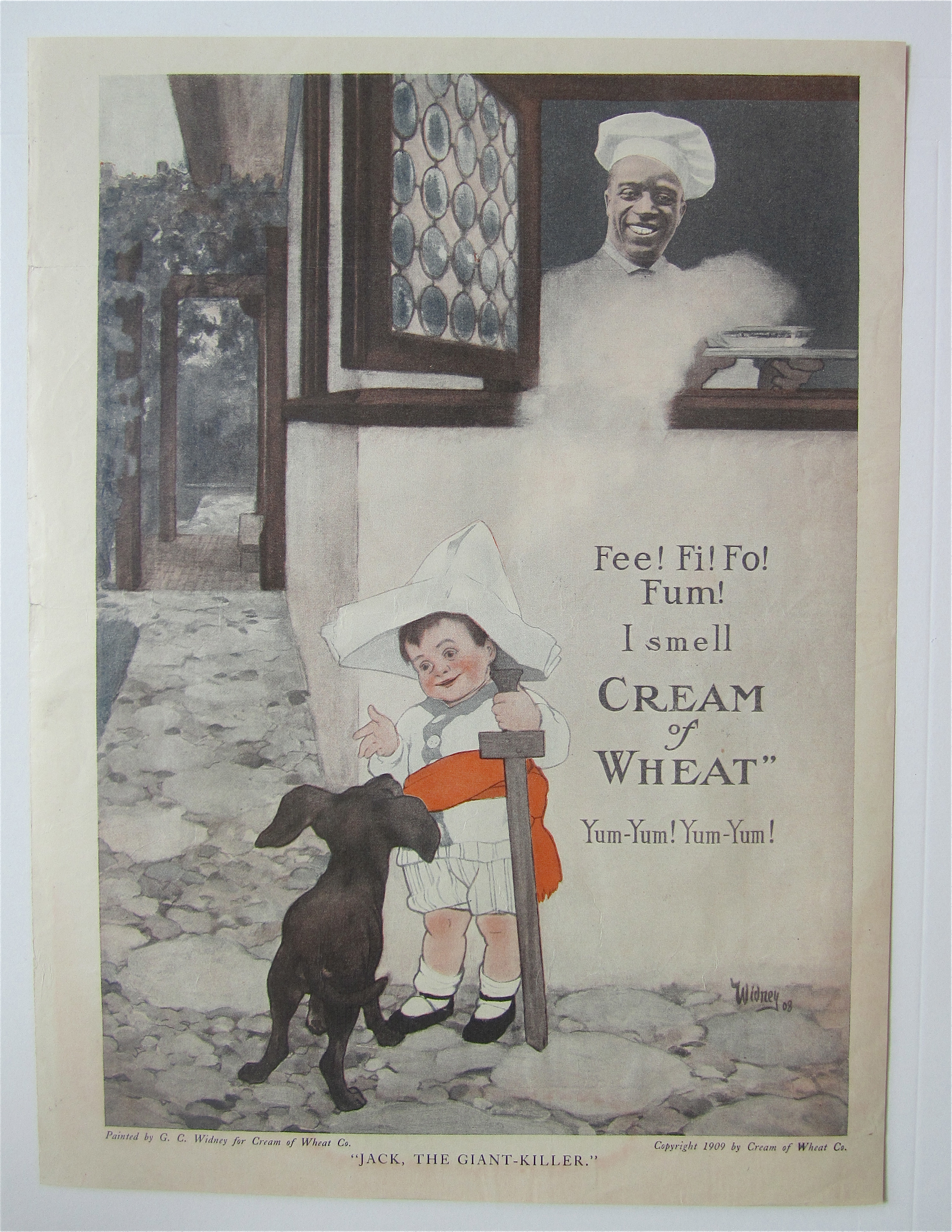 1918 Cream Of Wheat Cereal with Little Boy & His Dog