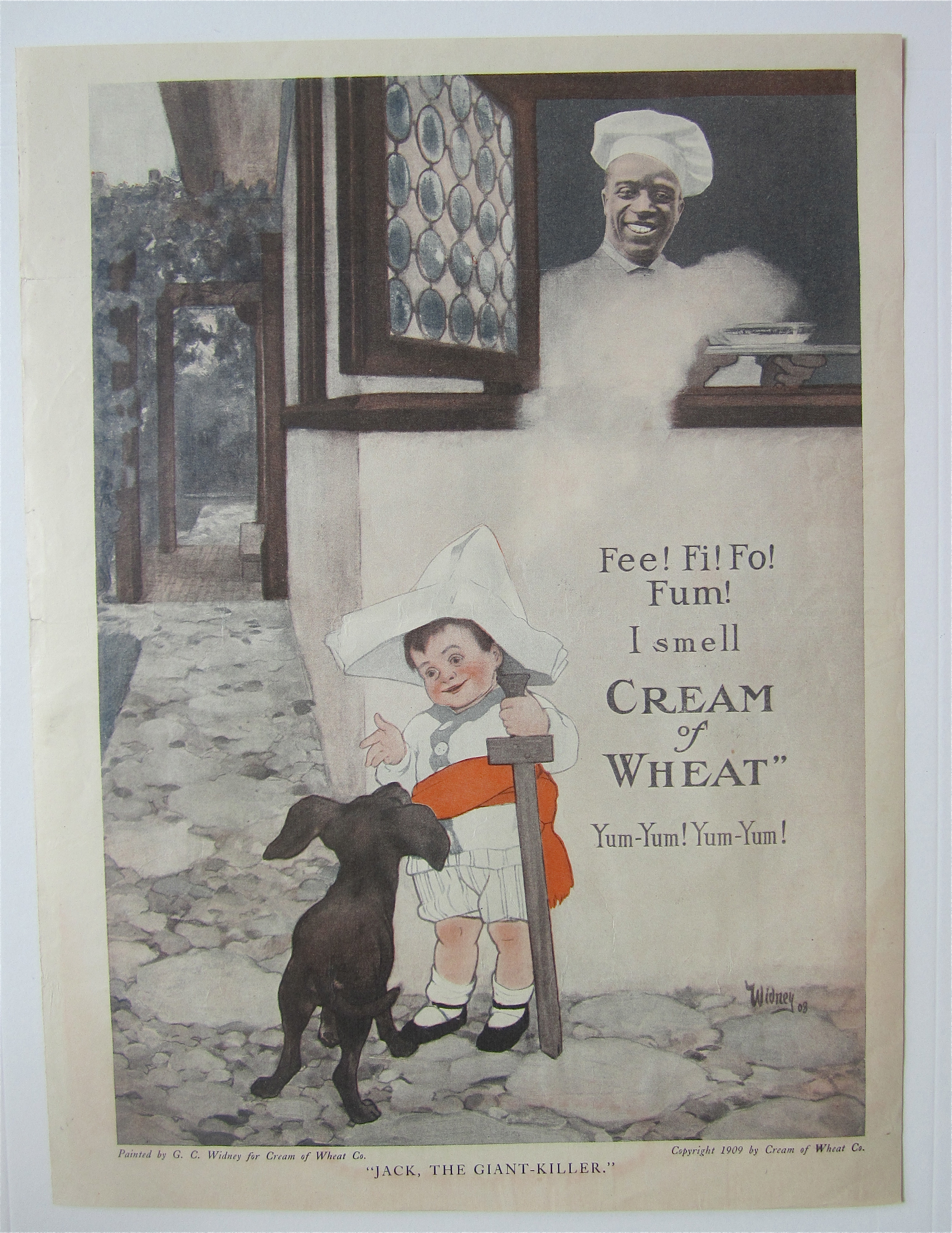 1918 Cream Of Wheat Cereal with Little Boy & His Dog