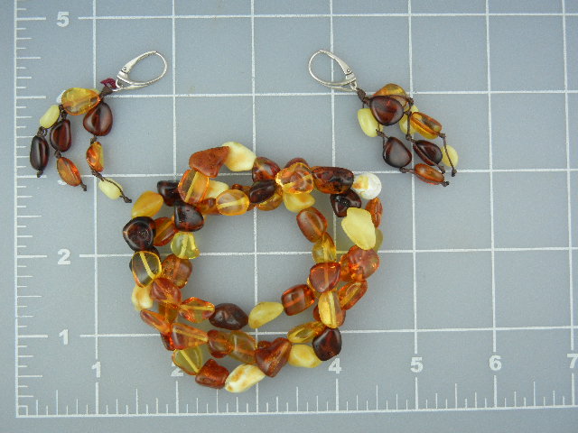 Amber Butterscotch & Golden Stretch Bracelet Sterling S