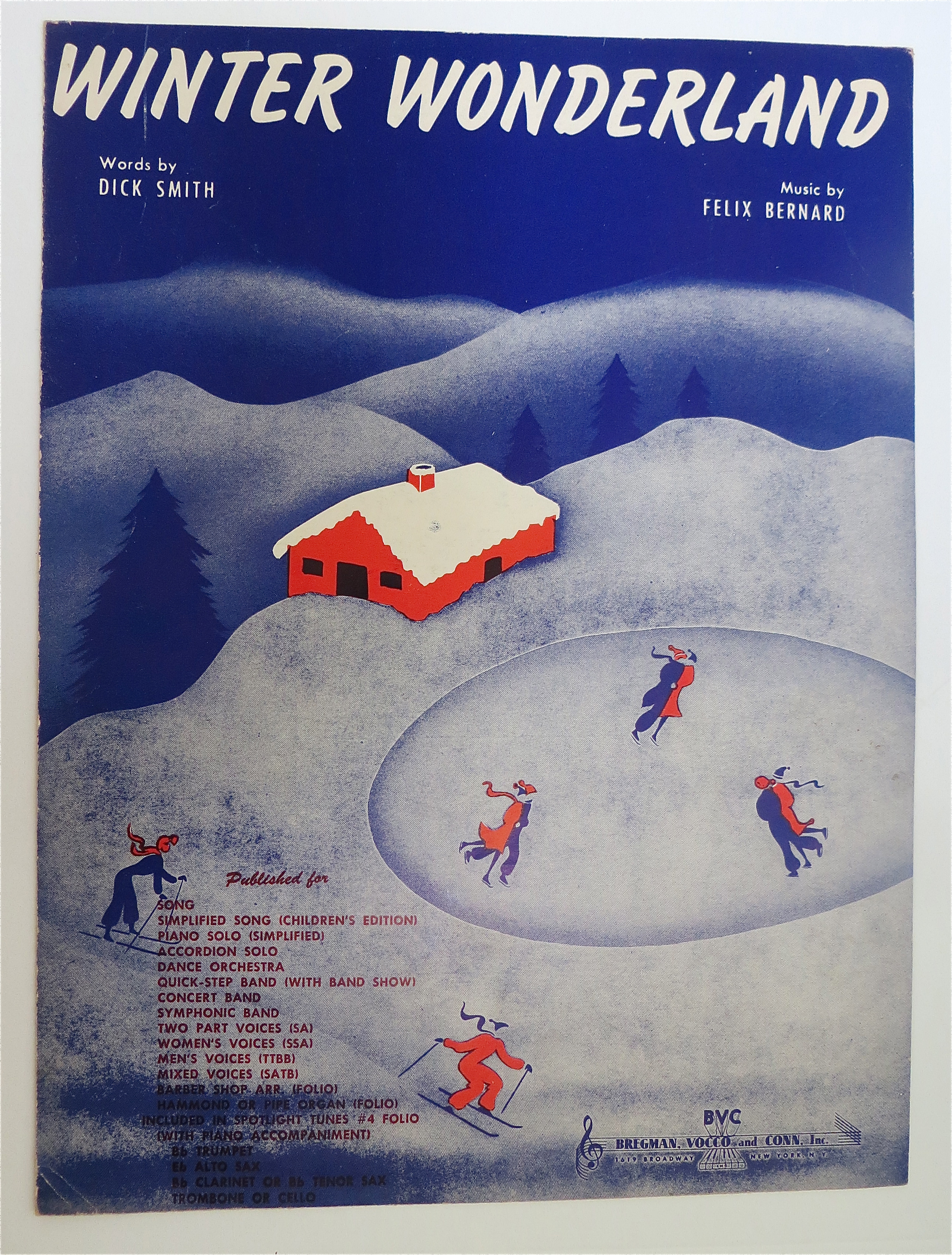 Sheet Music For 1934 Winter Wonderland