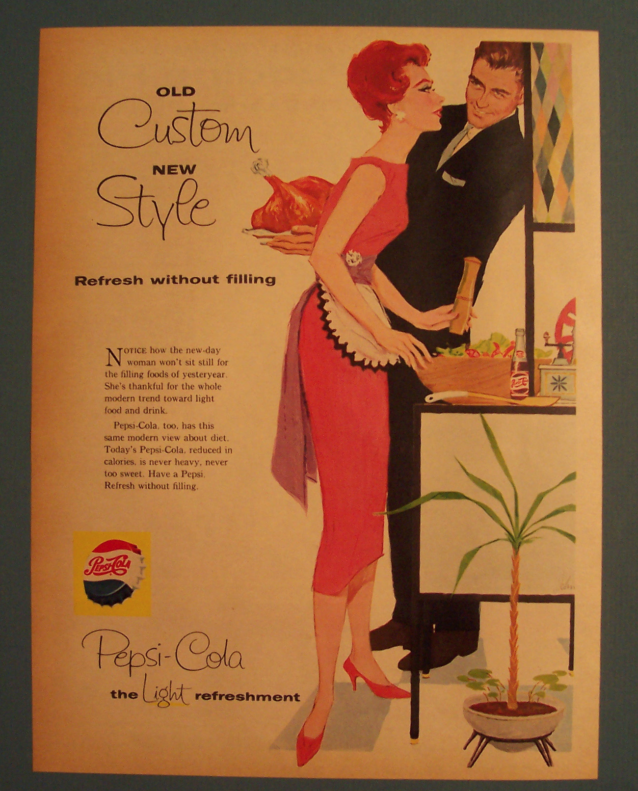 1958 Pepsi-Cola (Pepsi) with Man Talking to Woman