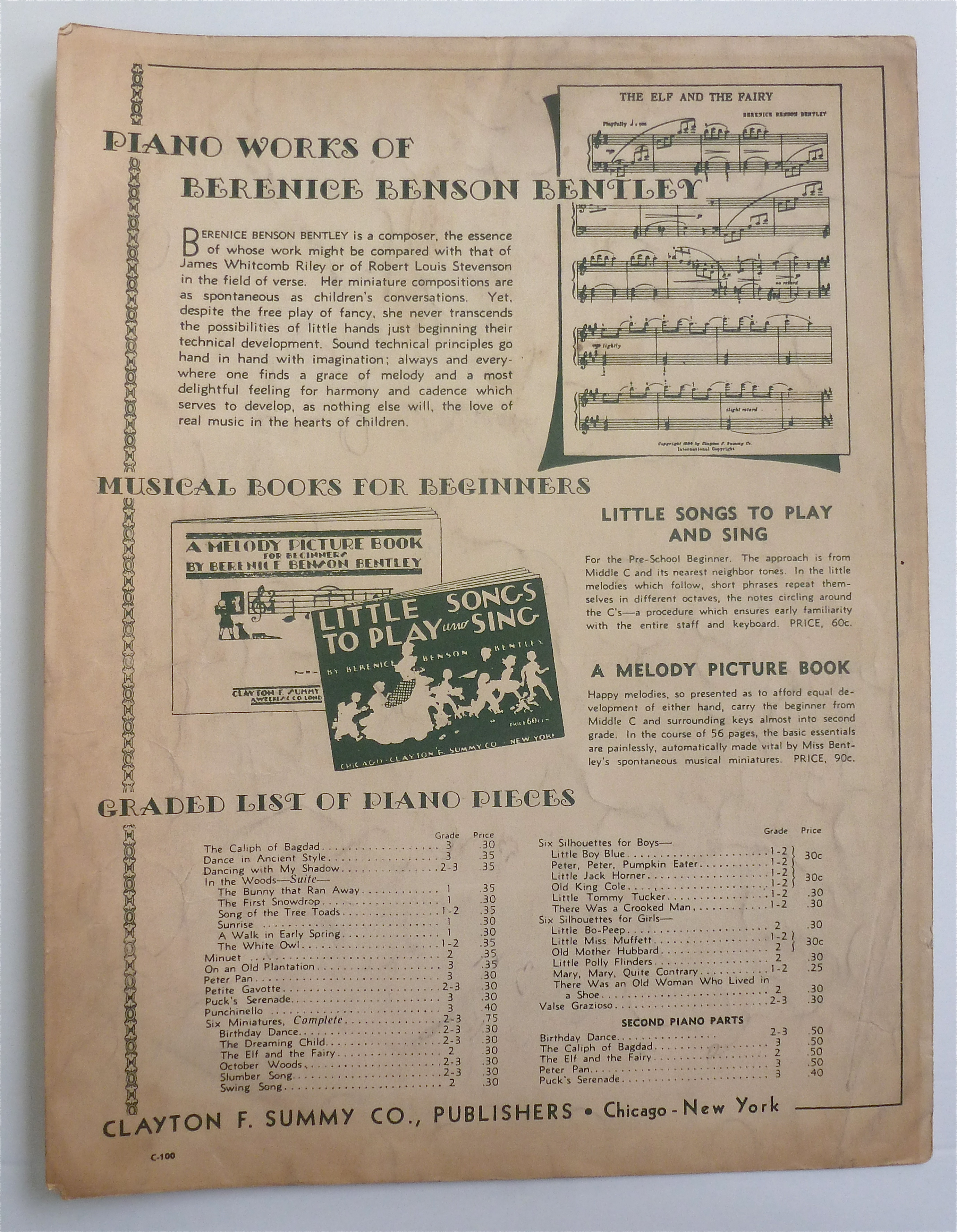 Sheet Music For 1939 Along The Garden Path