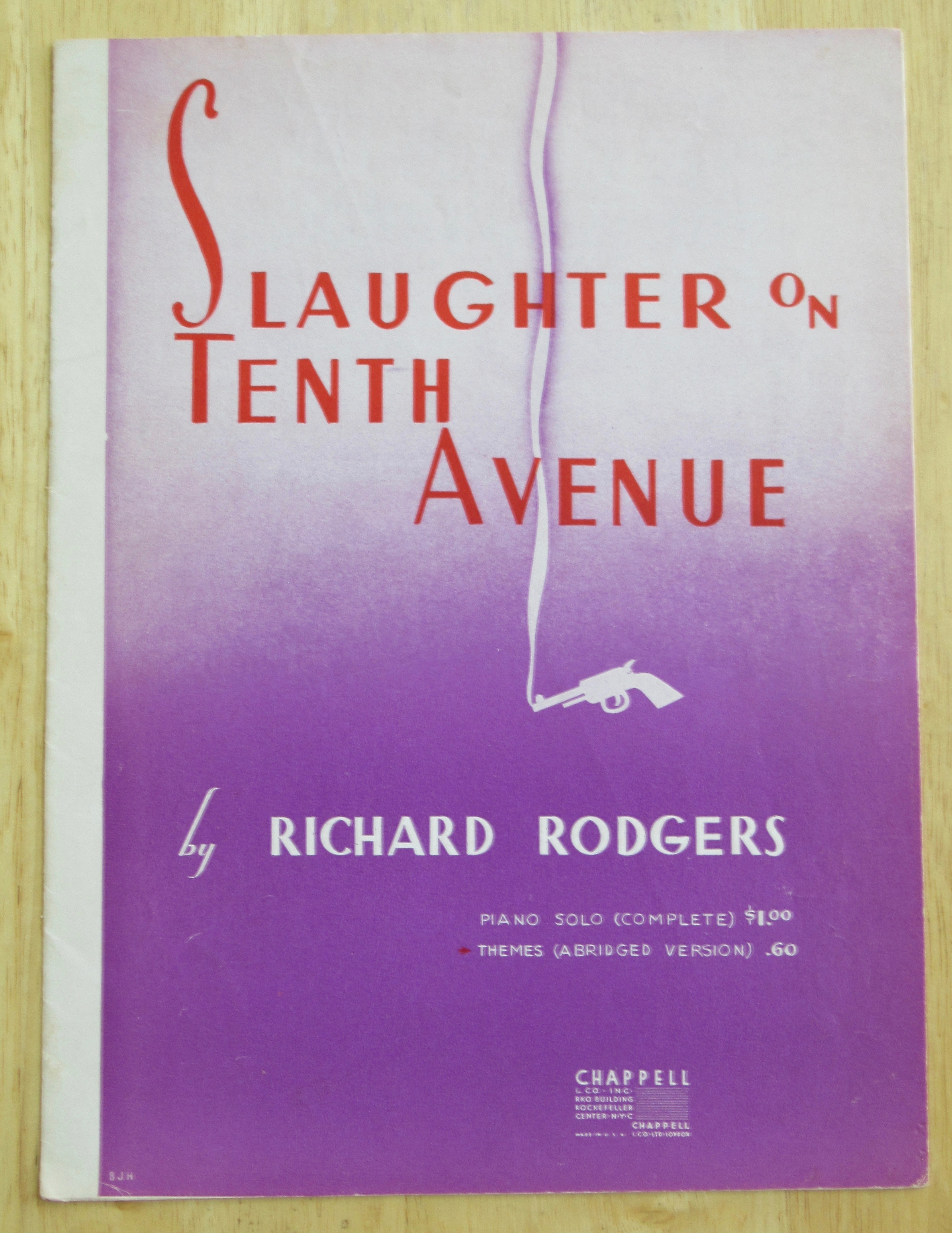 1948 Slaughter On Tenth Avenue Sheet Music