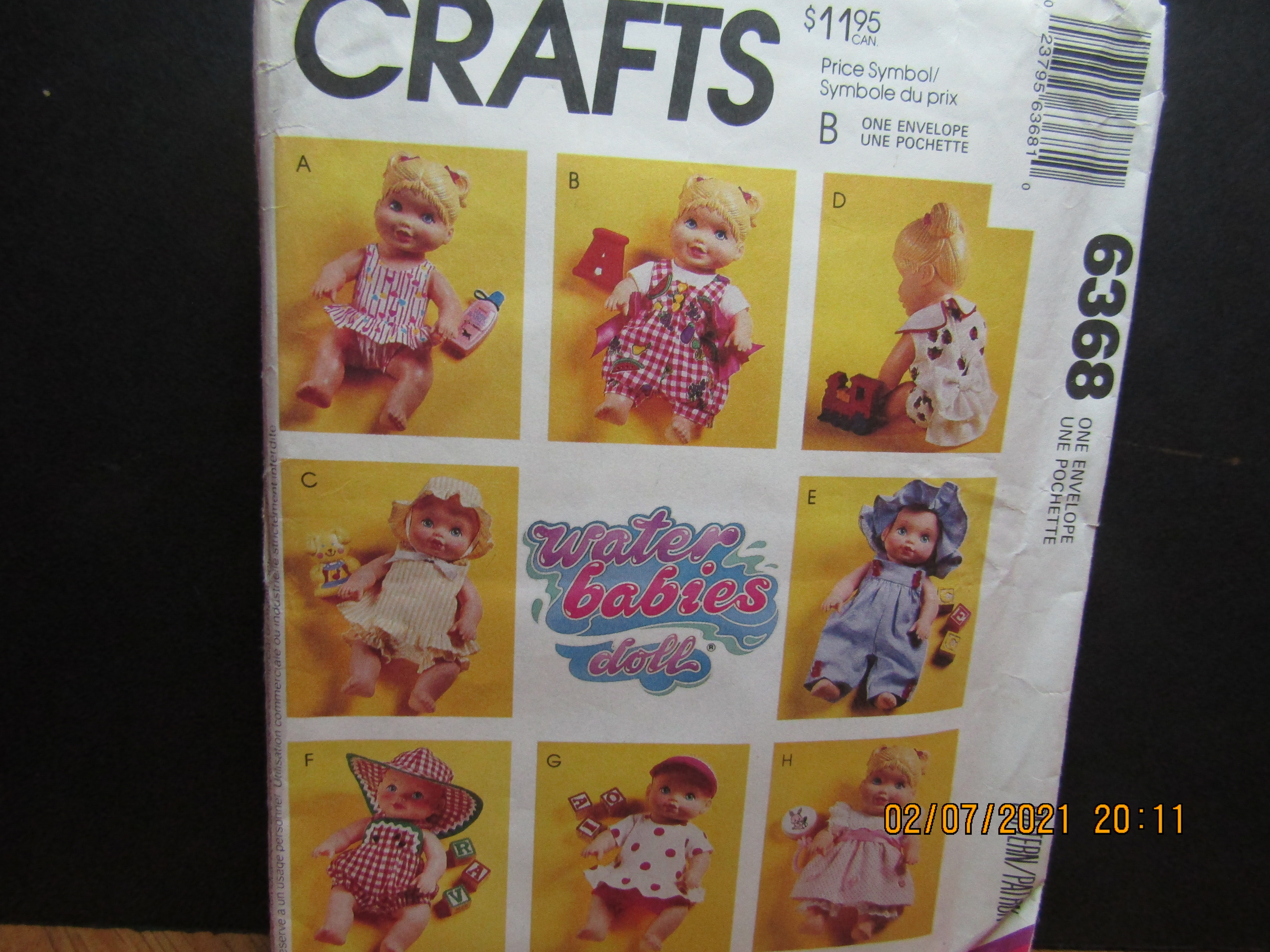 McCall's Crafts Water Babies Doll Clothes Pattern #6368