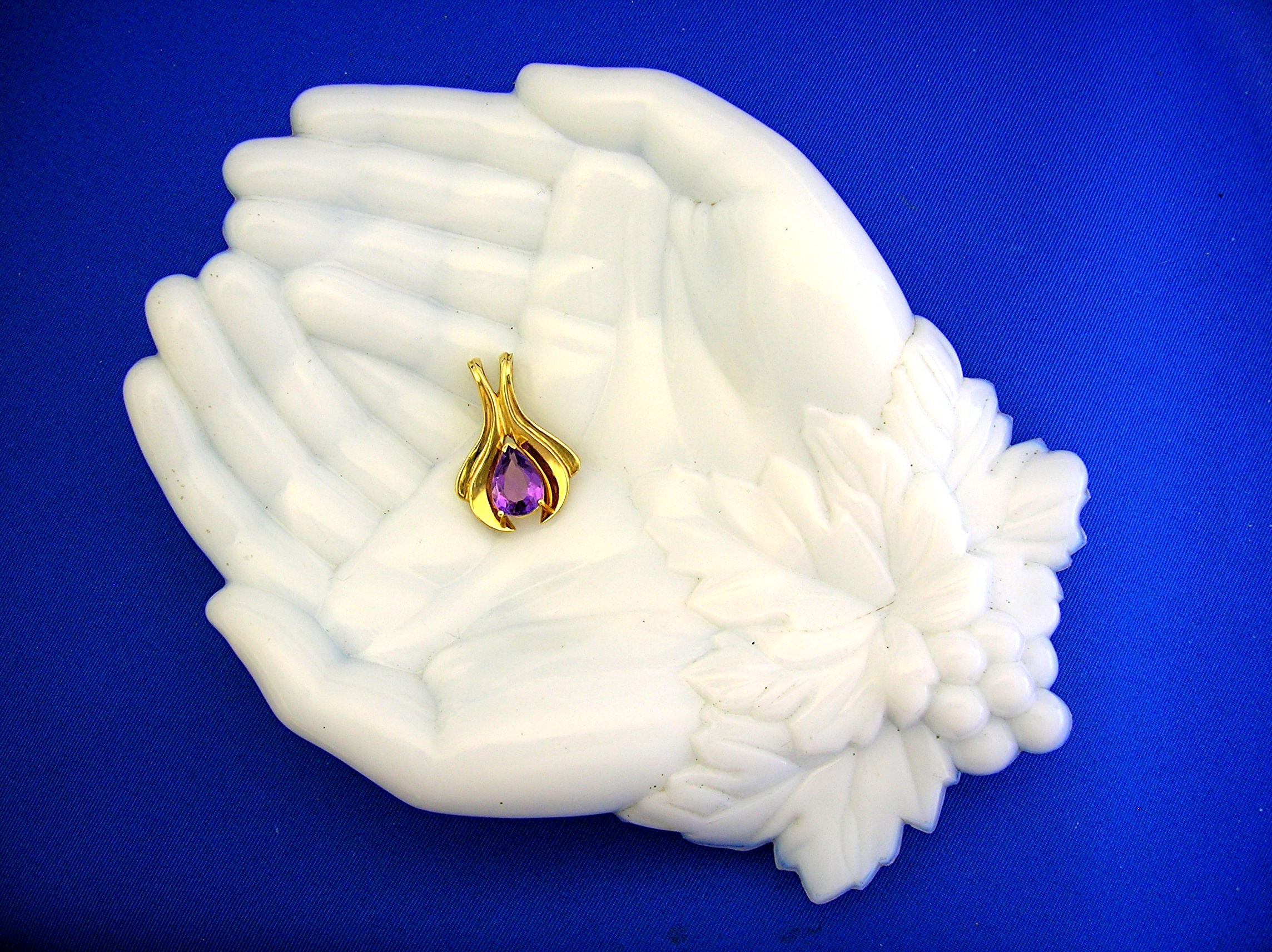 Pendant 14K Gold 4Ct Teardrop Amethyst