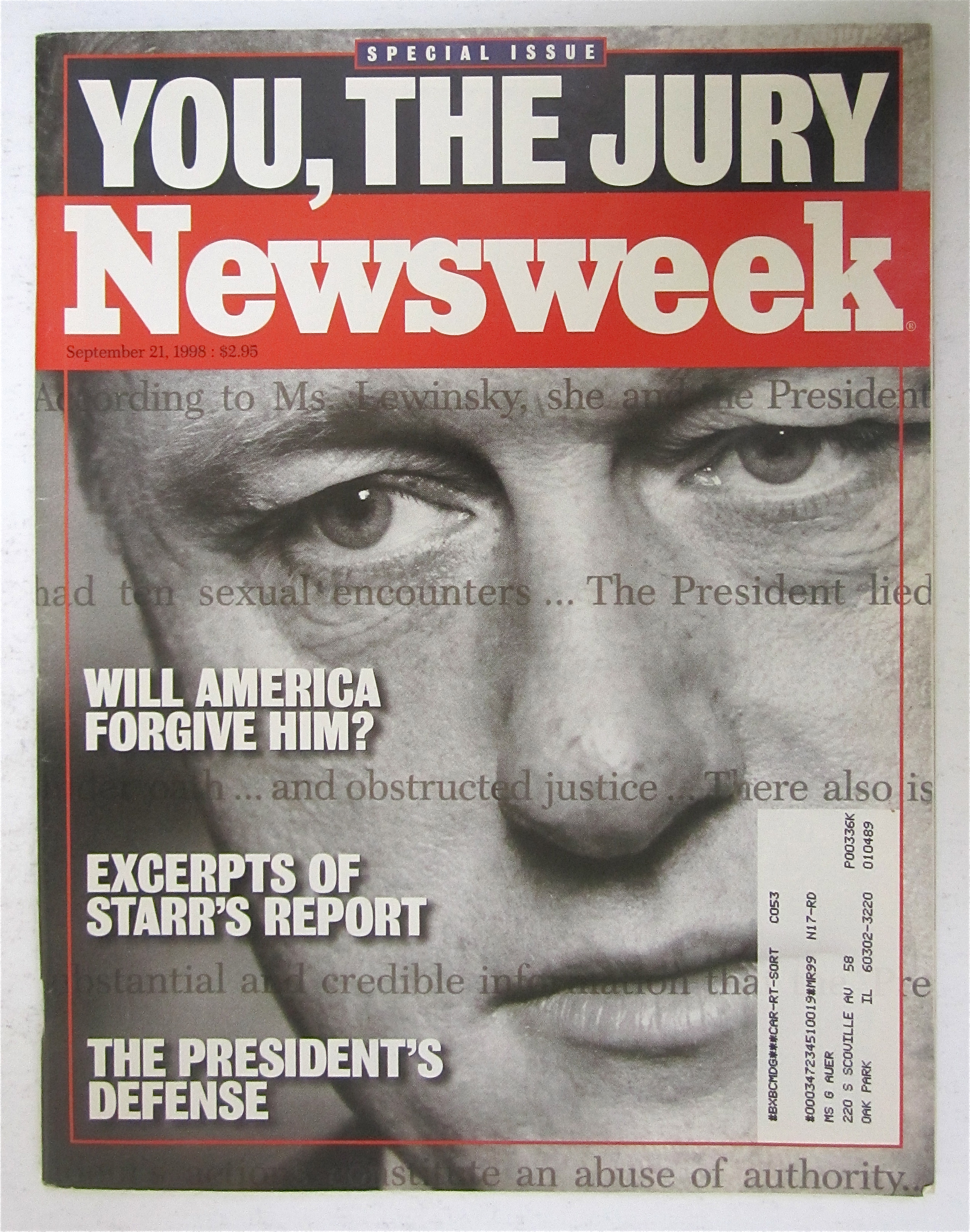 Newsweek Magazine September 21, 1998 You, The Jury