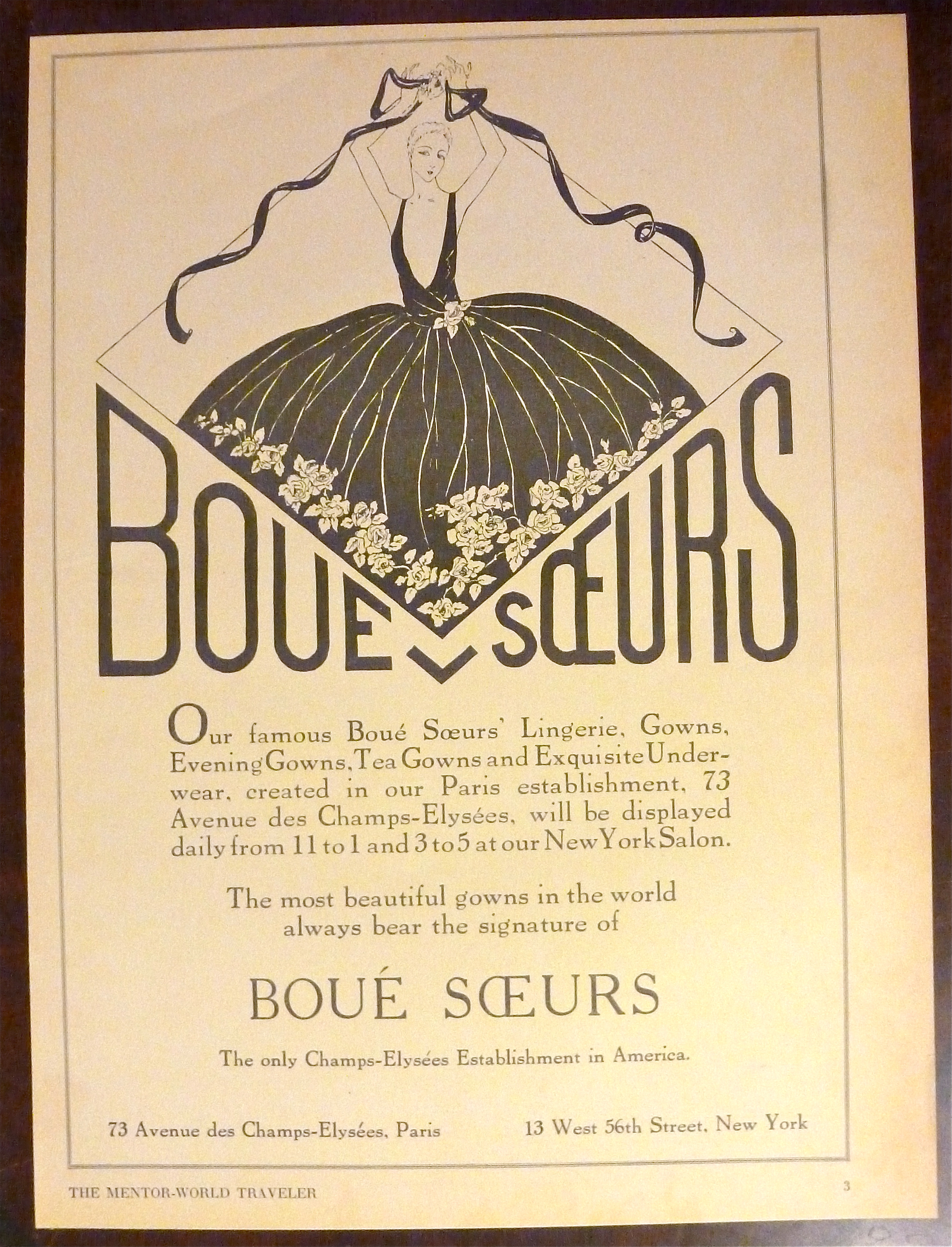 1930 Boue Sceurs with a Woman in a Gown