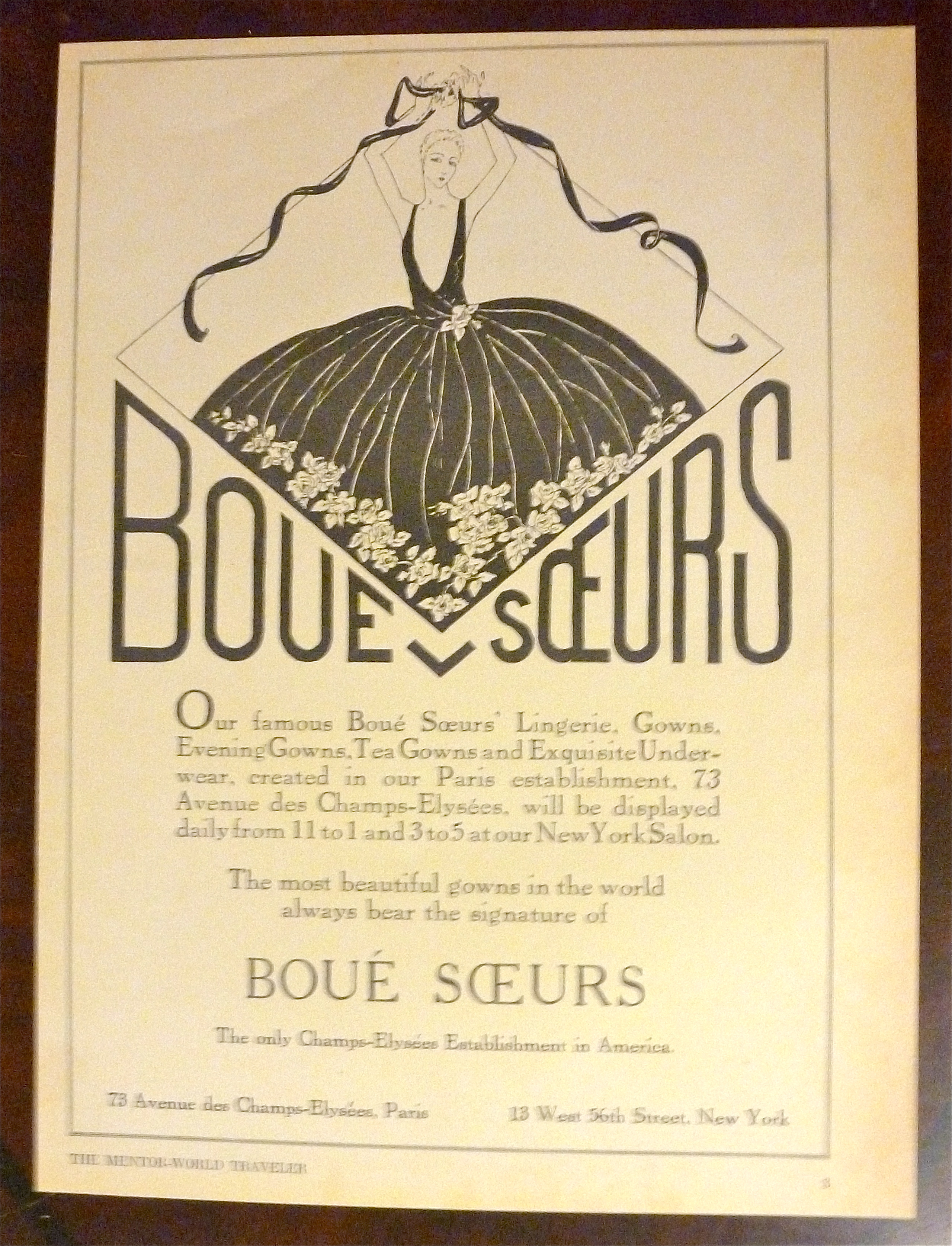 1930 Boue Sceurs with a Woman in a Gown