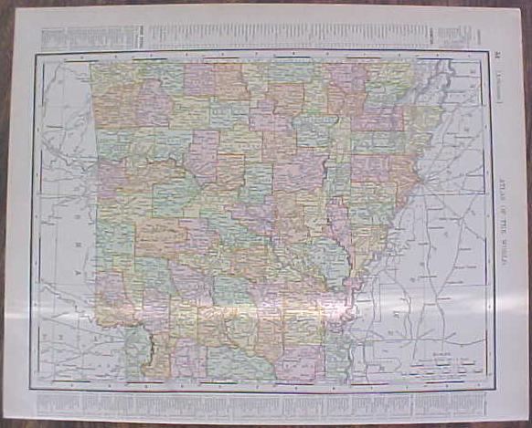 Map Arkansas & Kansas City 1907 Rand McNally