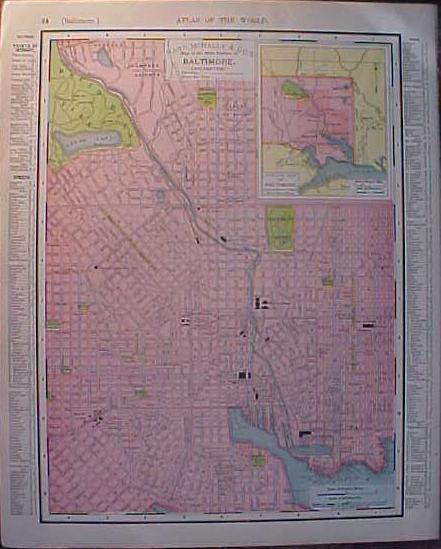 Antique Map Maryland & Baltimore 1907 Delaware Rand