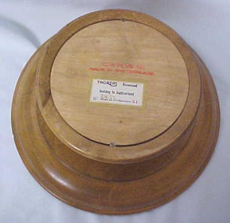 Thorens Music Box Carved Wood Dresser Tray