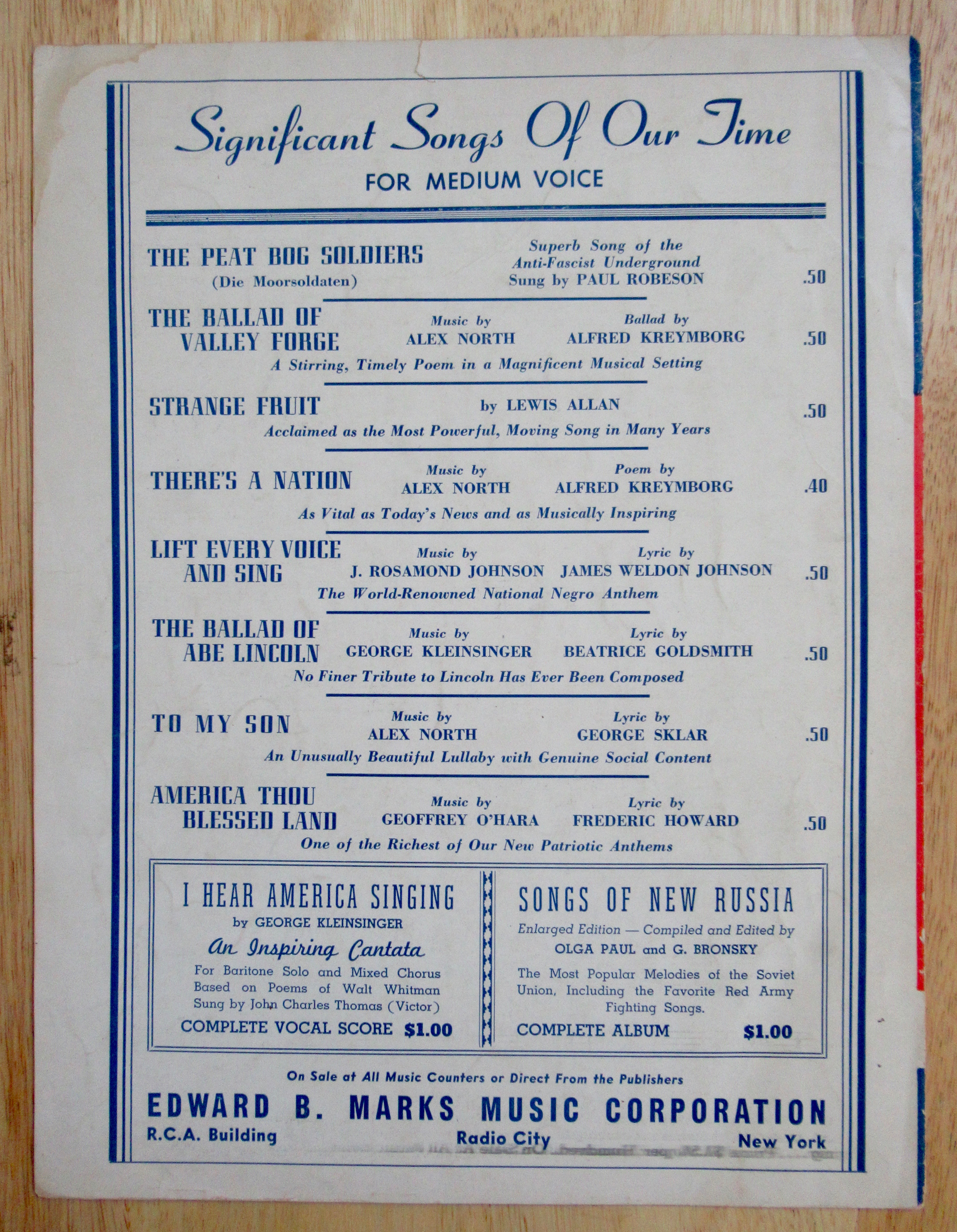 1932 The Marines' Hymn Sheet Music Shores of Tripoli