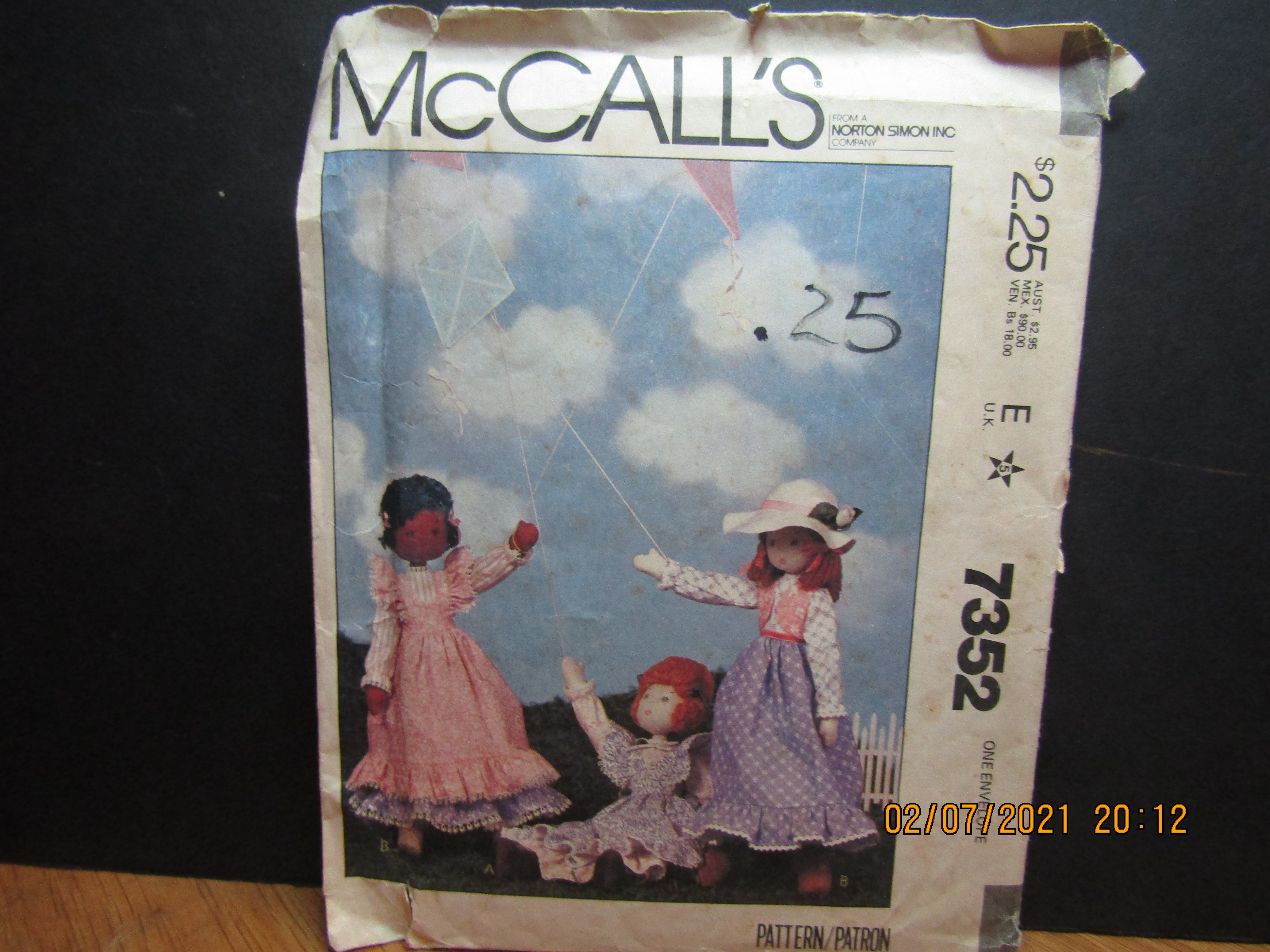 McCall's Crafts 19 In. Doll & Clothes Pattern #7352