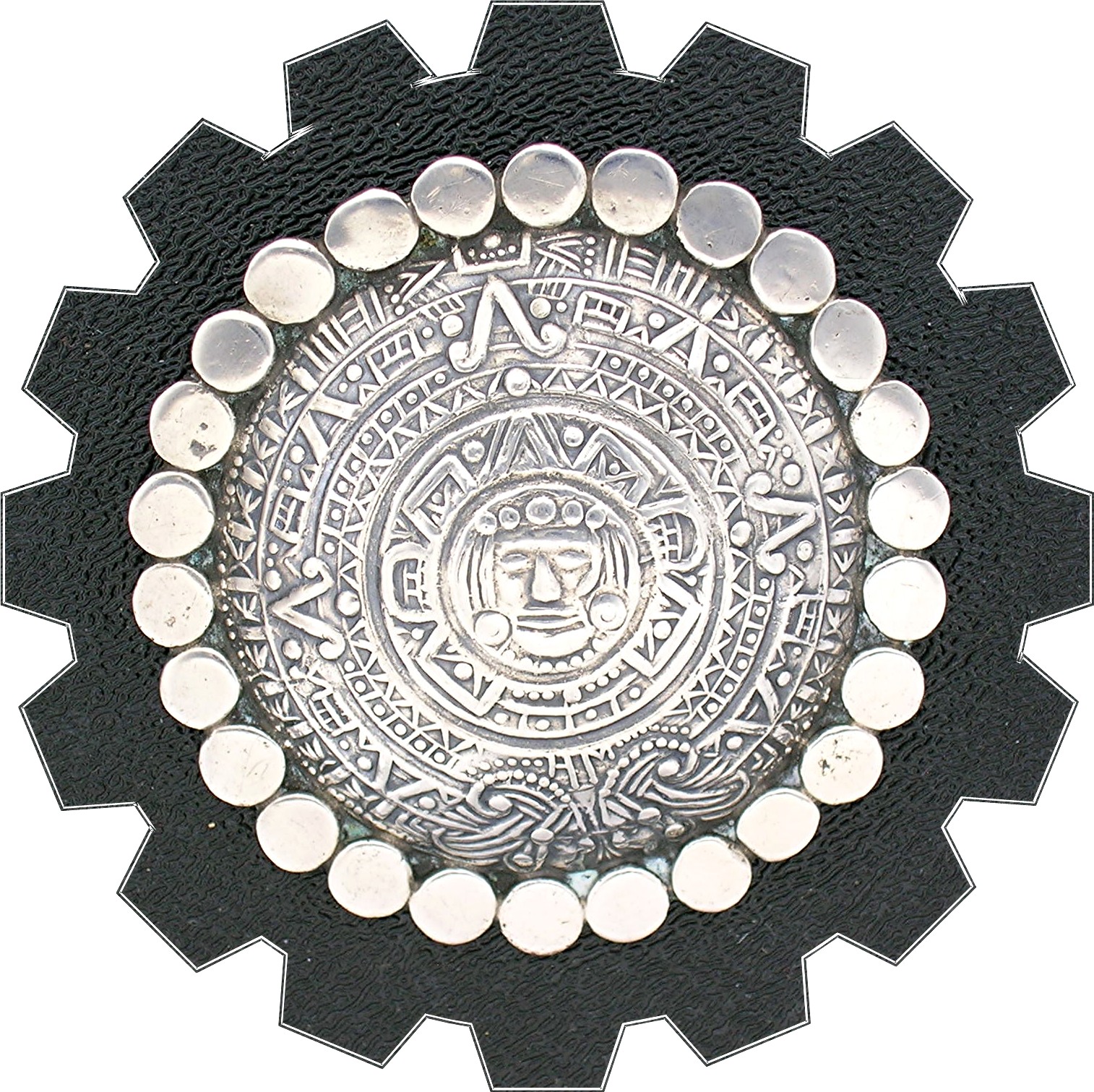 Sterling Silver Taxco Mexico TRM  Aztec Calender Pin