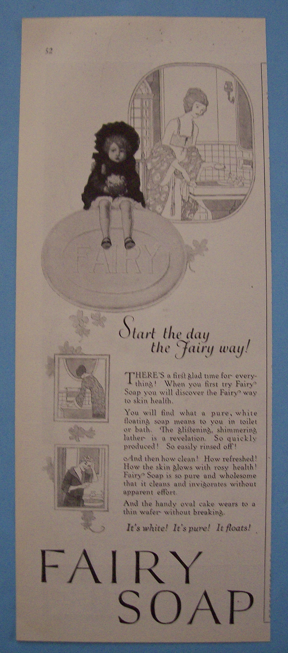 1924 Fairy Soap with Little Girl Sitting On Soap
