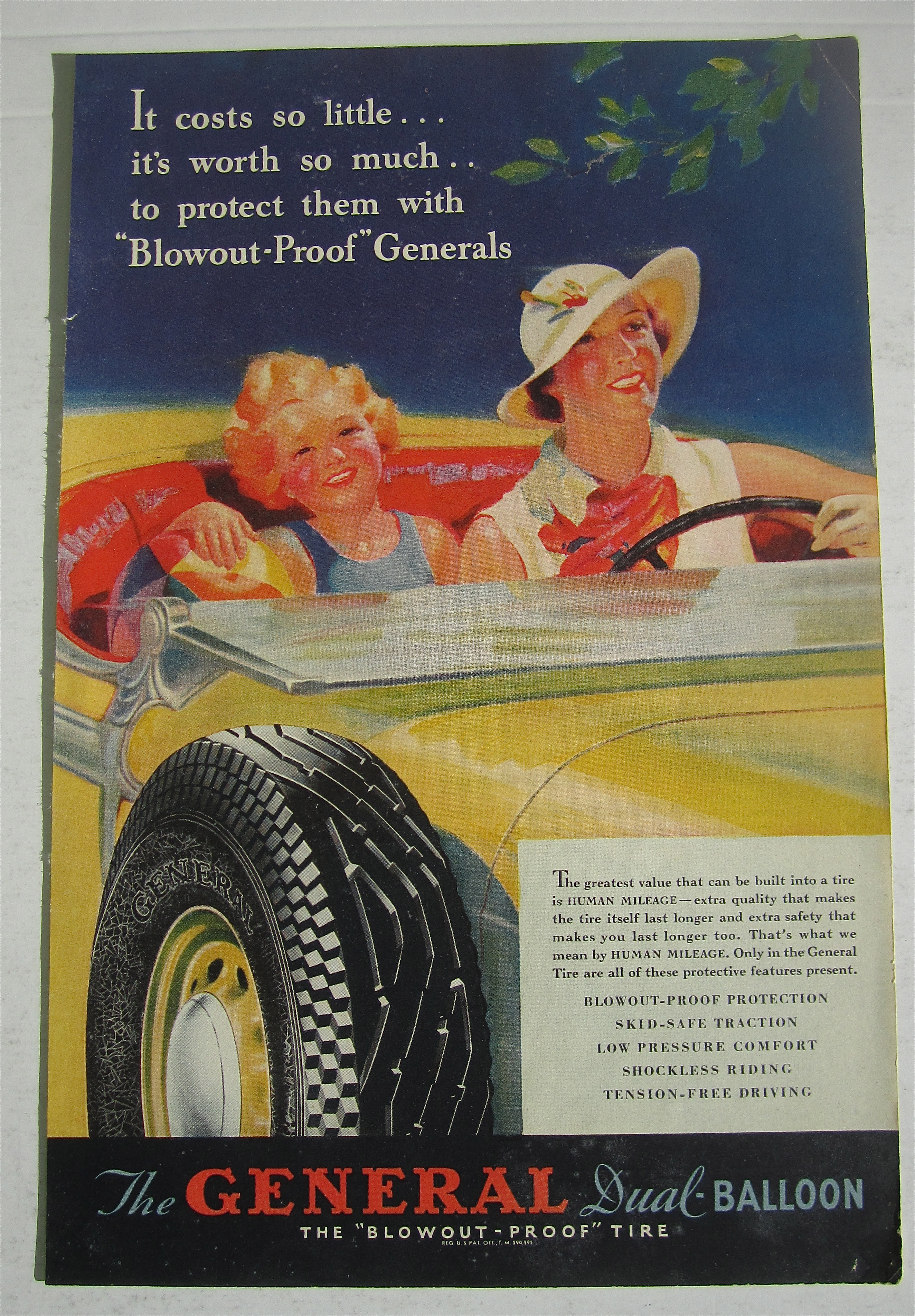 1935 General Dual Balloon Tires w/Woman & Child