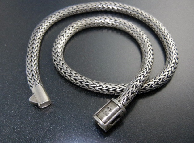 Wheat  Sterling Silver Necklace Push Clasp Indonesia