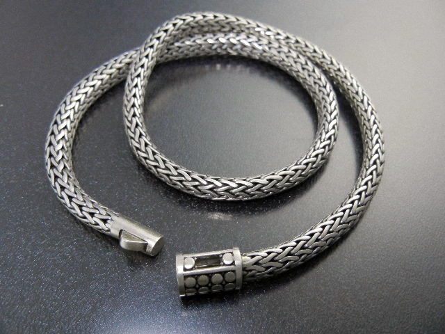 Wheat  Sterling Silver Necklace Push Clasp Indonesia