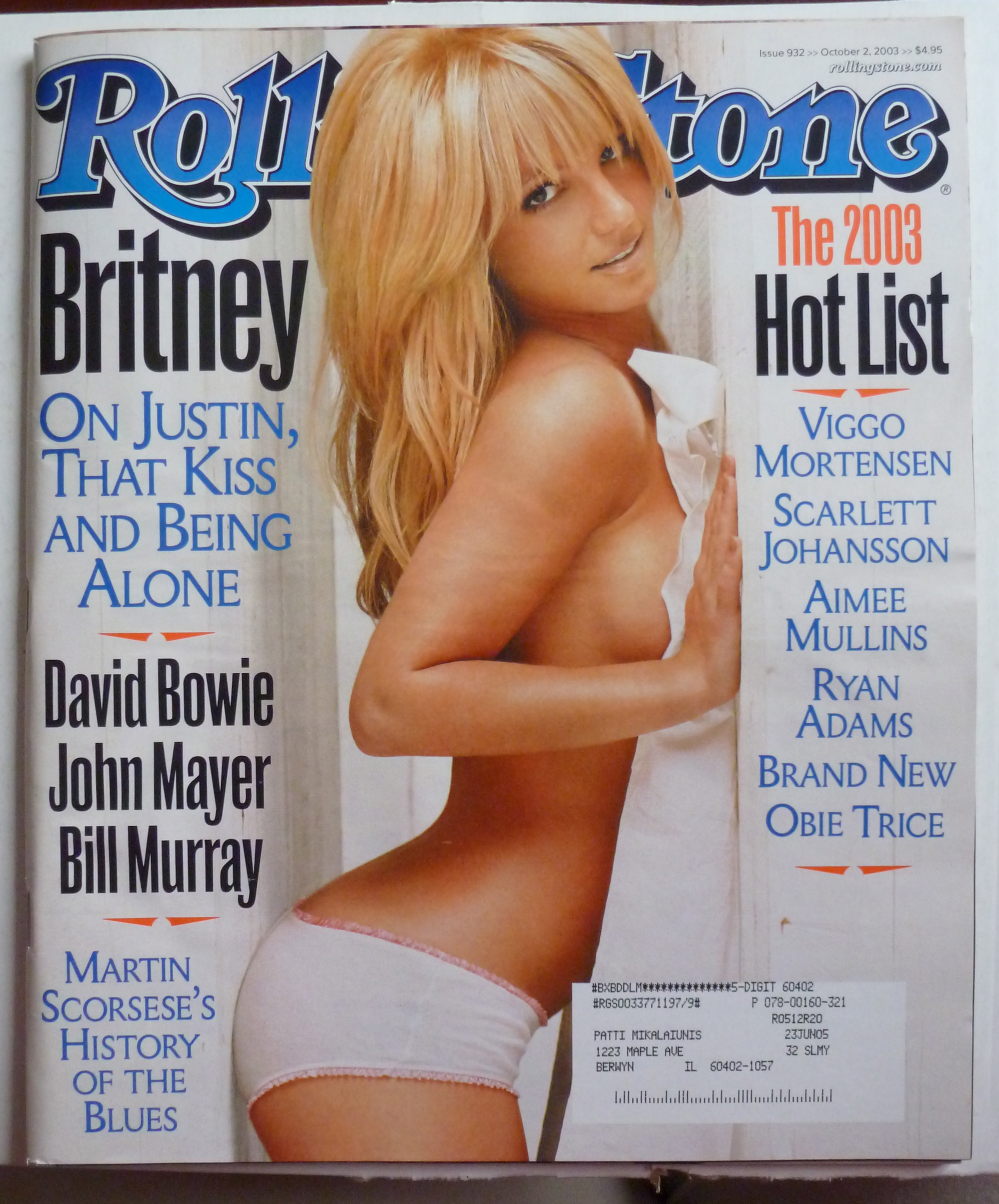 Rolling Stone Magazine October 2, 2003 Britney Spears