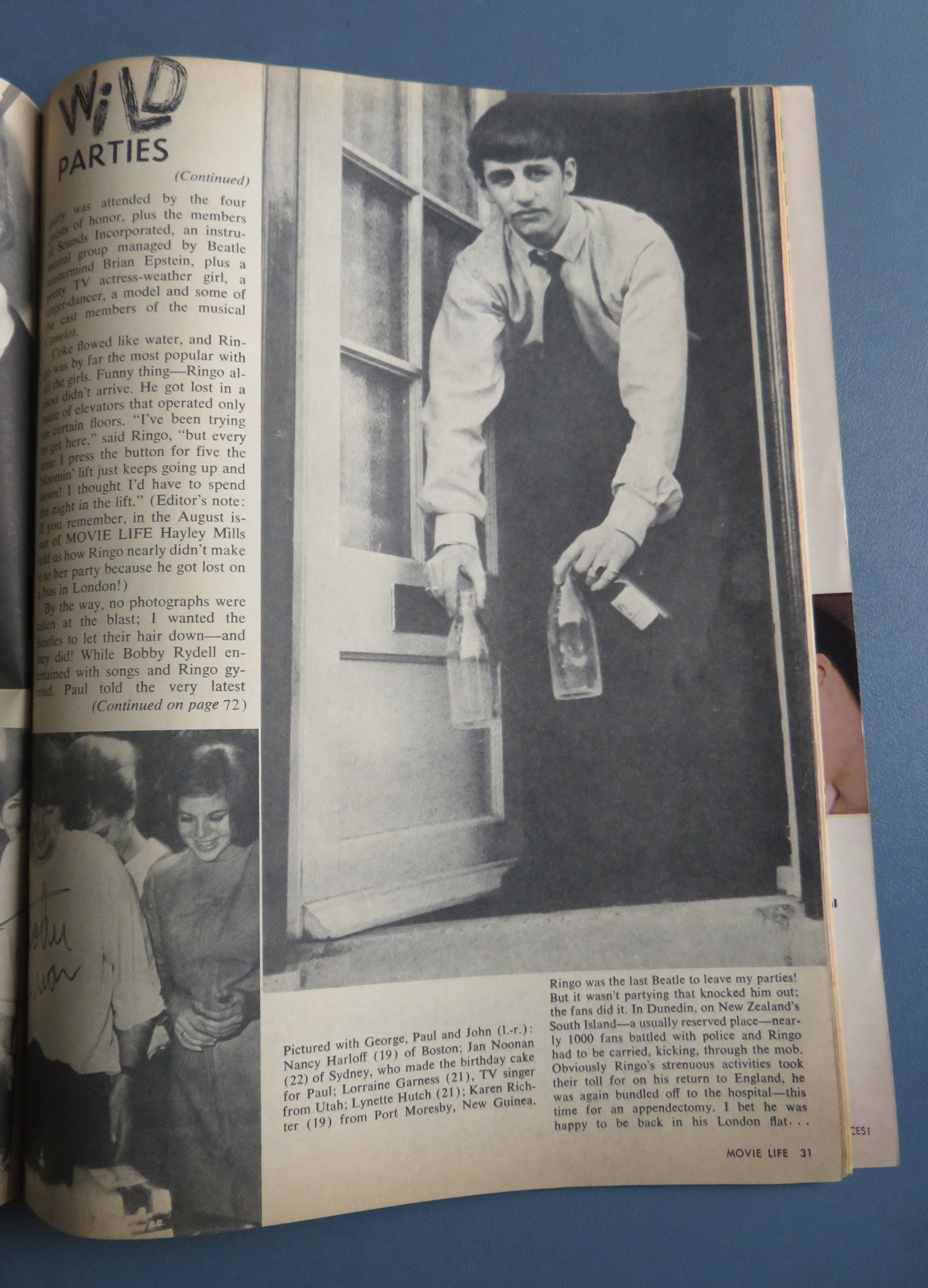 Movie Life Magazine October 1964 Beatles' Wild Parties