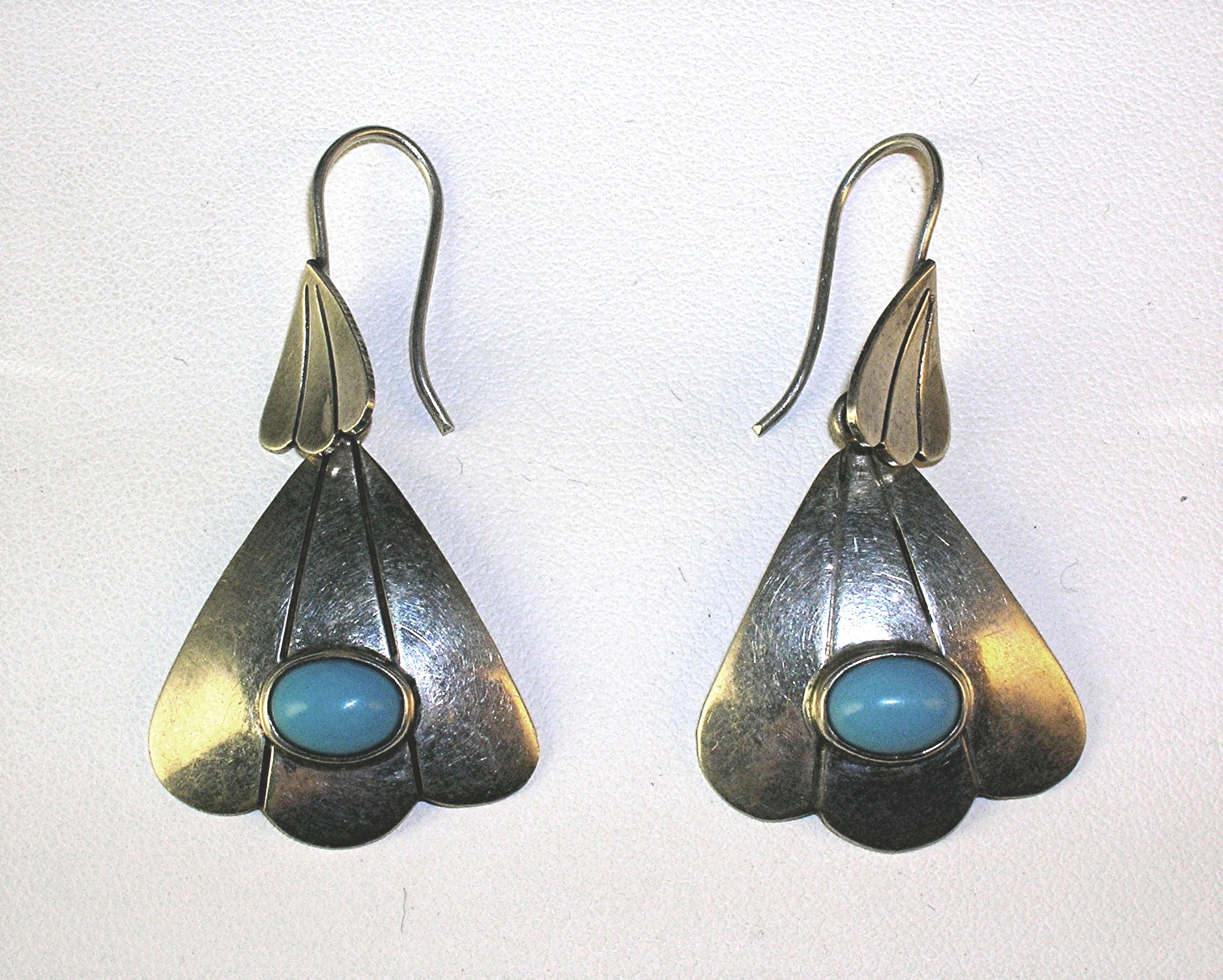 TaxcoSteling Silver and Turquoise Earrings TS-01 Mexico