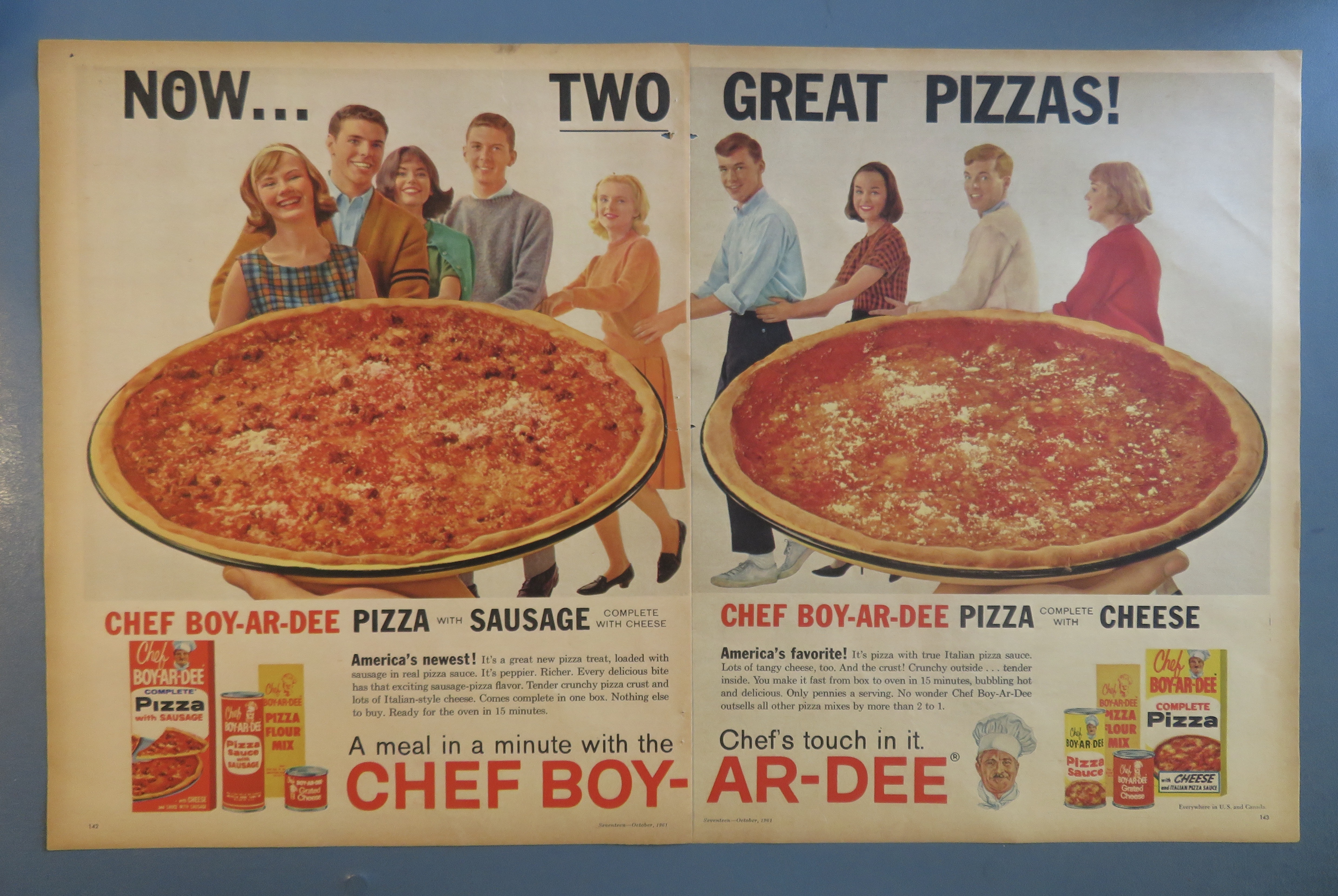 1961 Chef Boy Ar Dee Pizza with People Doing A Dance