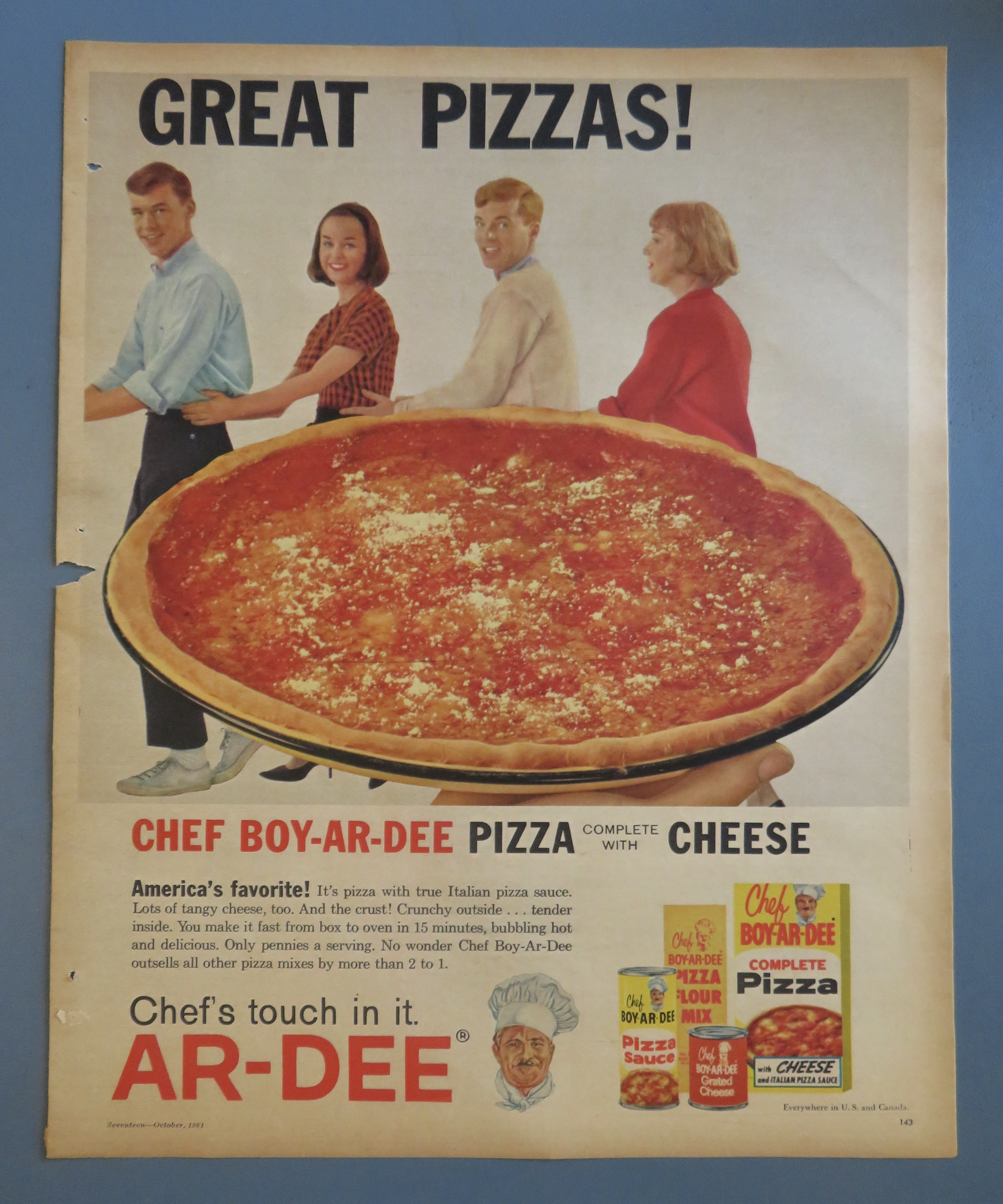 1961 Chef Boy Ar Dee Pizza with People Doing A Dance