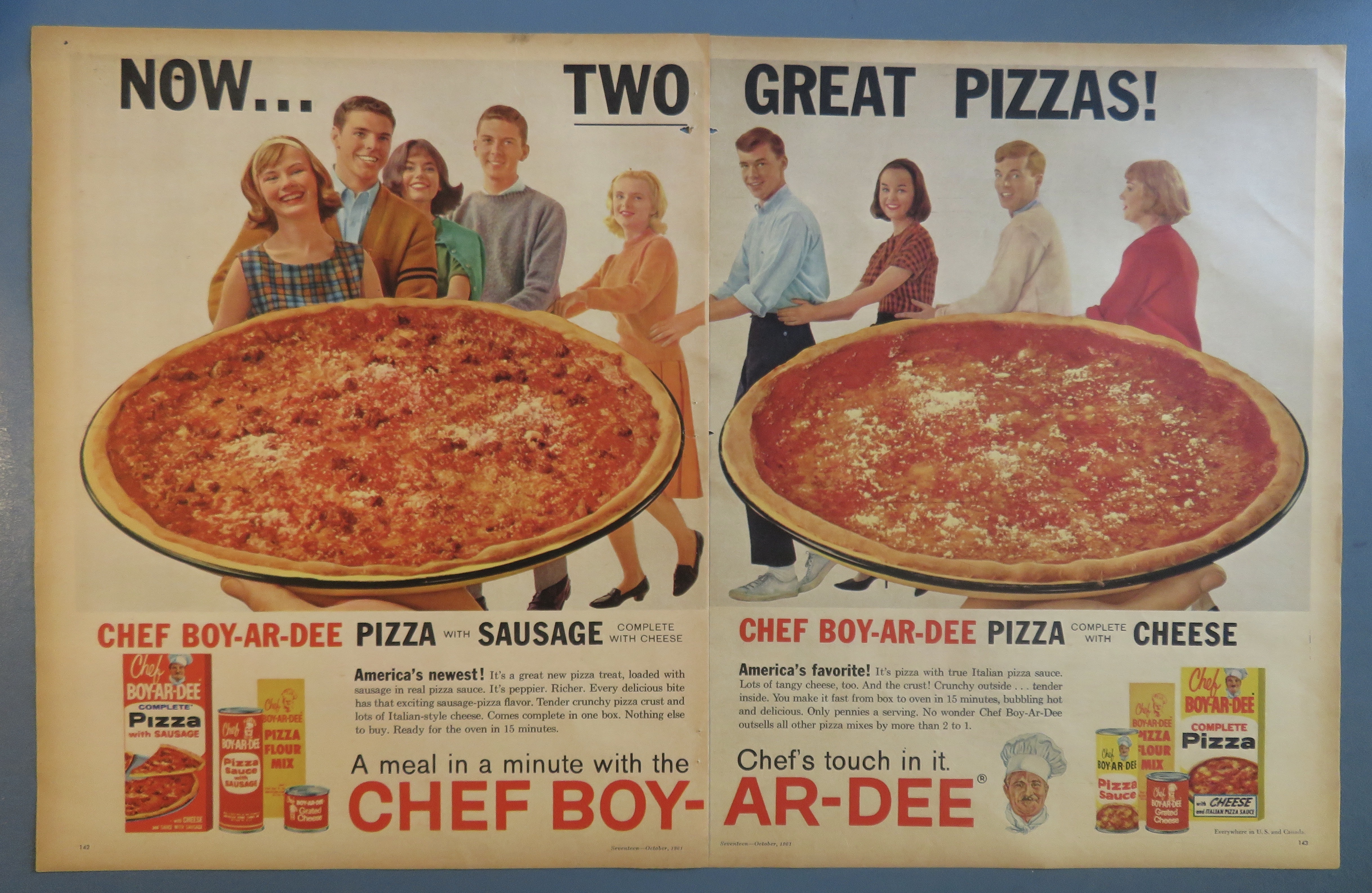 1961 Chef Boy Ar Dee Pizza with People Doing A Dance