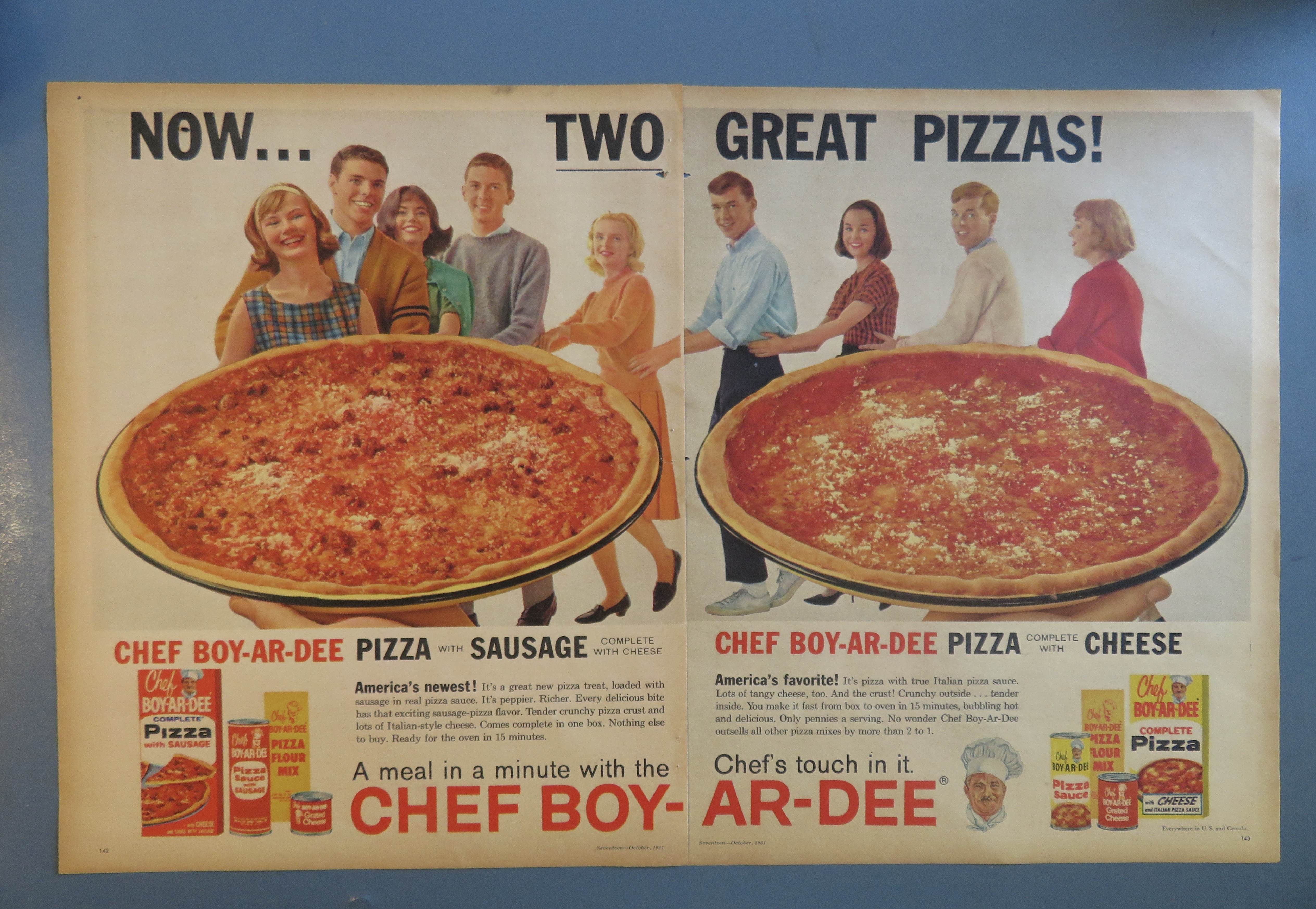 1961 Chef Boy Ar Dee Pizza with People Doing A Dance