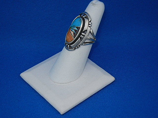 Native American Turquoise Opal Spiny Oyster Ring BY