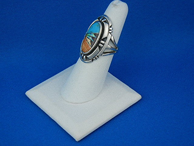 Native American Turquoise Opal Spiny Oyster Ring BY