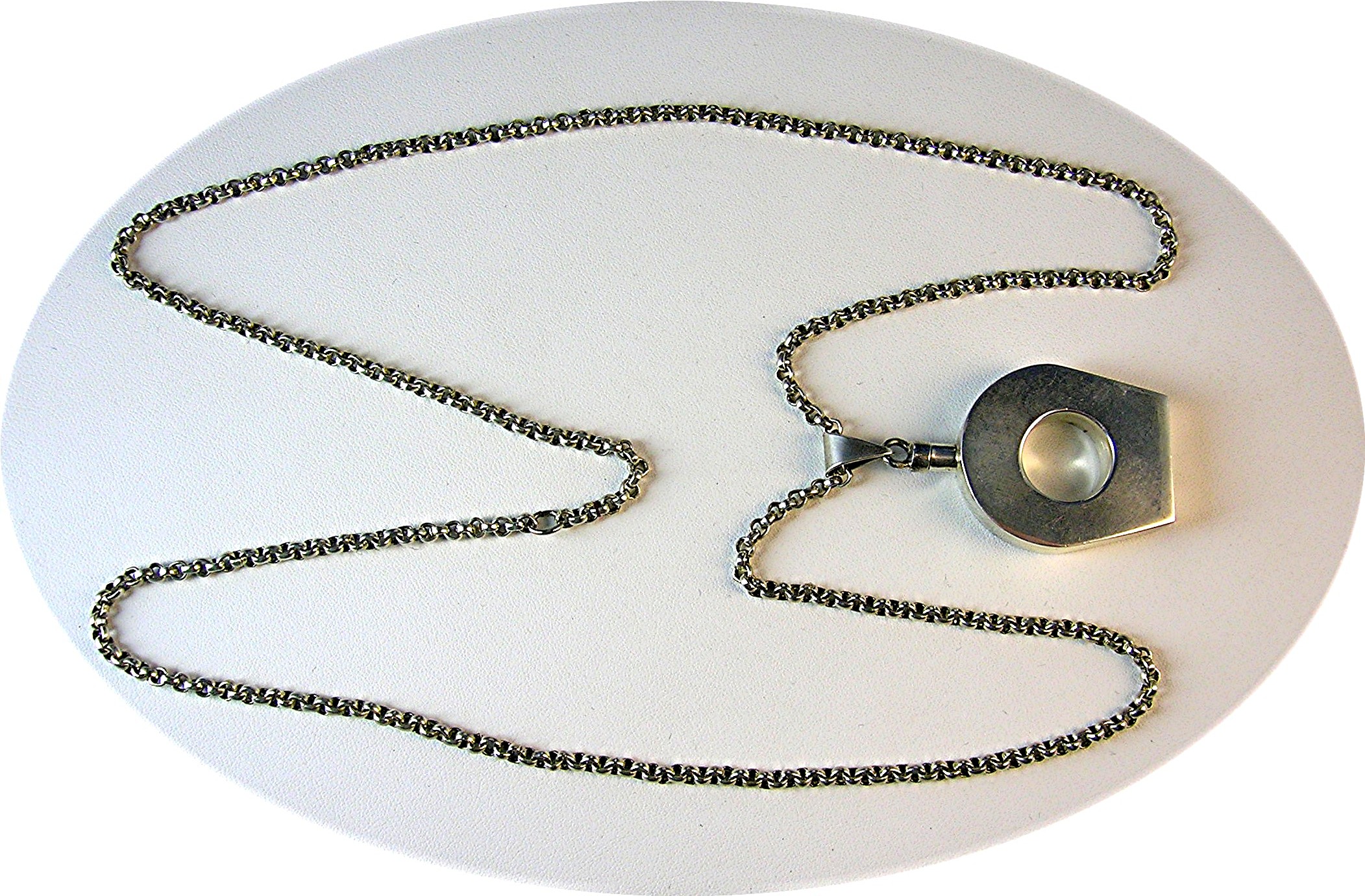Sterling Silver belcher Chain Perfume Bottle Taxco Mexi