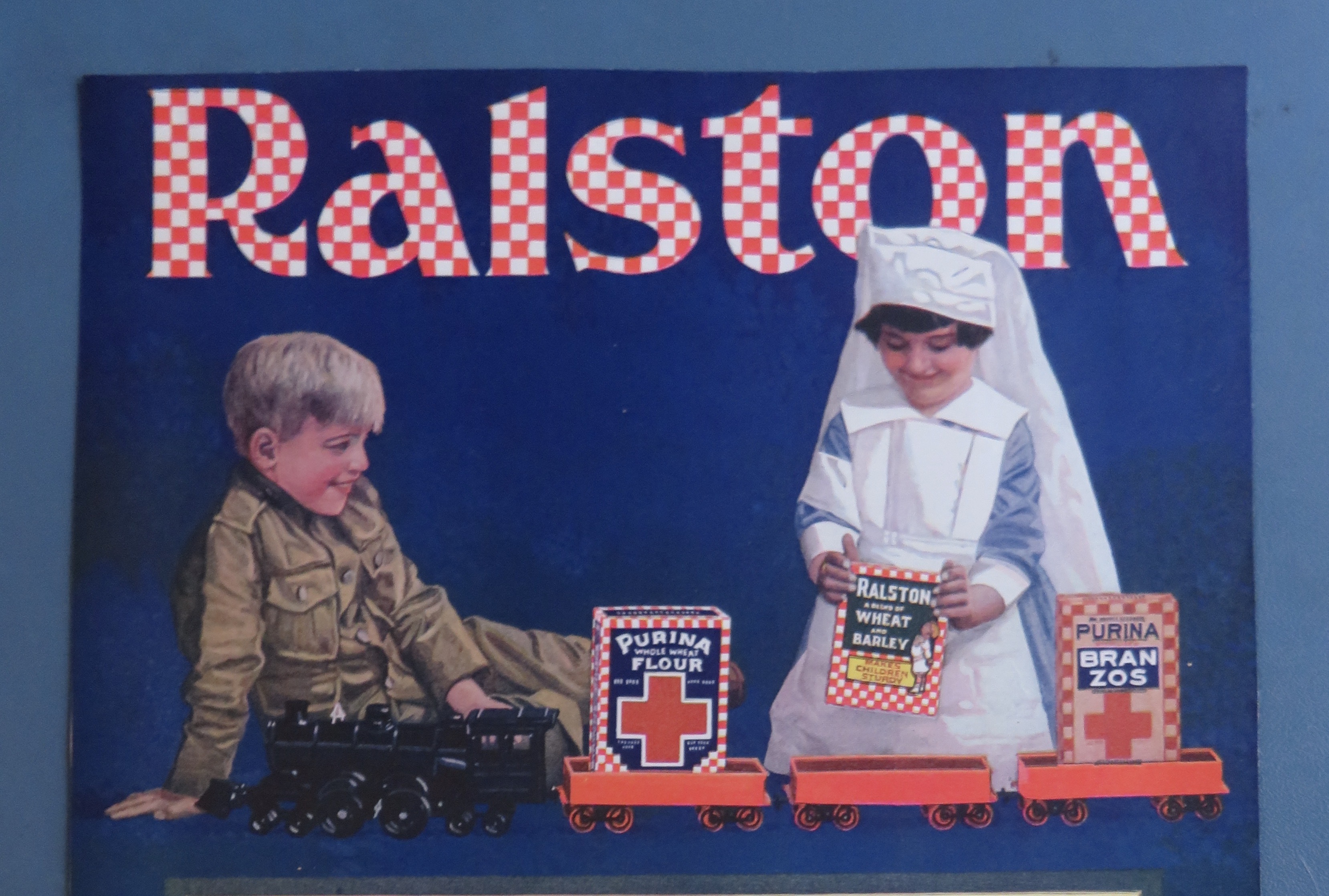 1918 Ralston Wheat with Children & Train Of Cereals