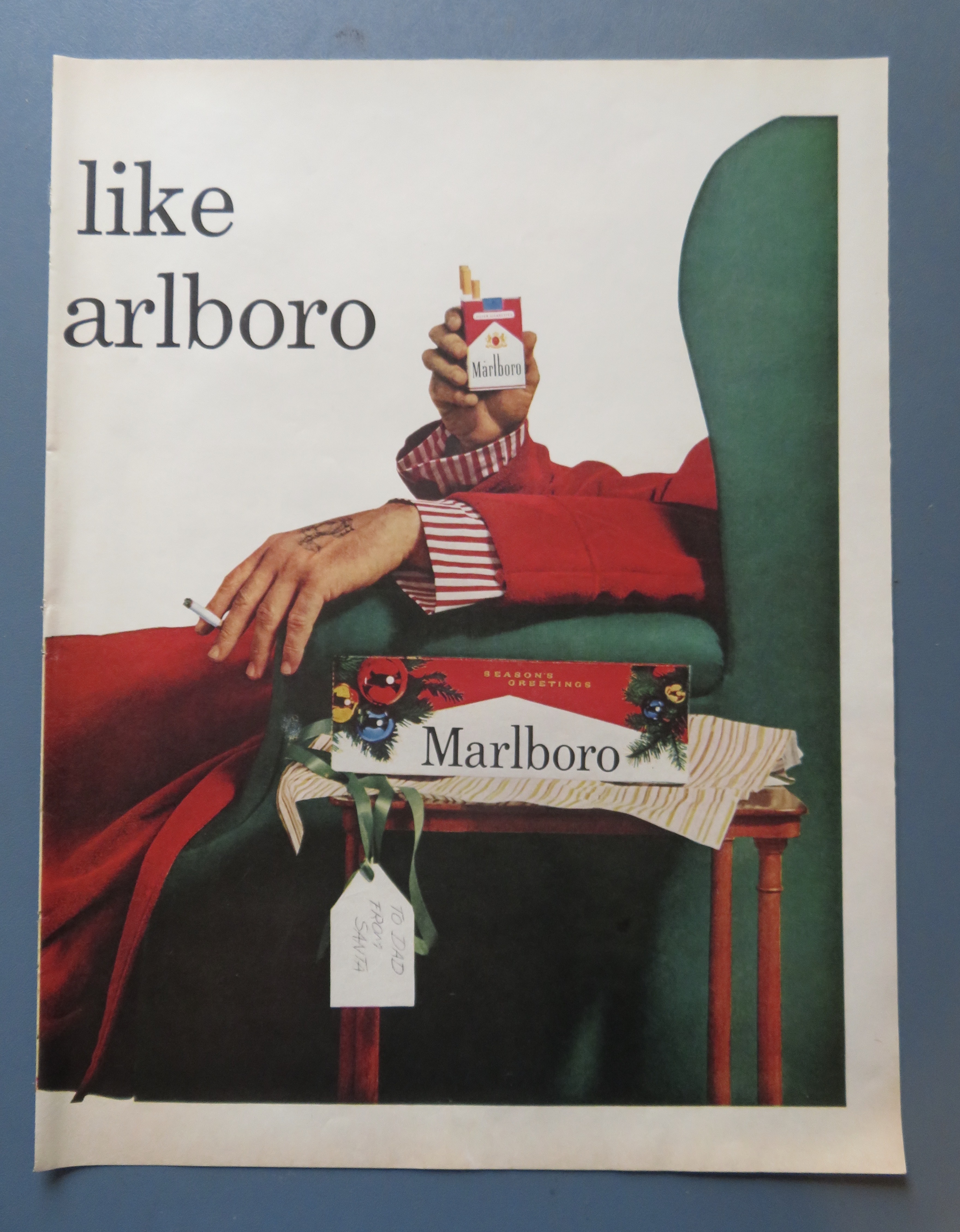 1961 Marlboro Cigarettes with Man Sitting in Recliner
