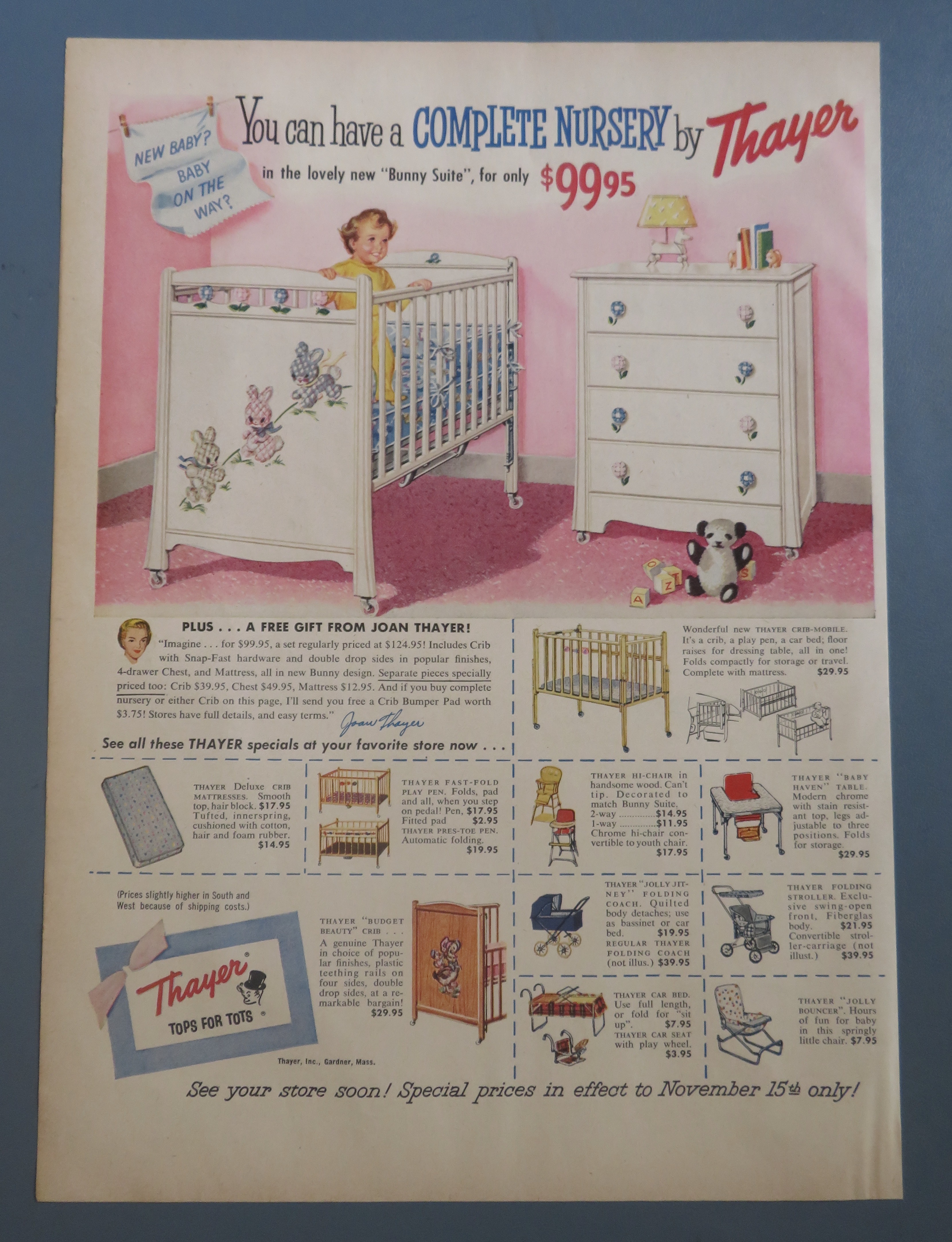 1956 Thayer Furniture with Complete Baby Nursery