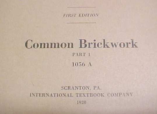 Common Brickwork Booklet ICS 1920