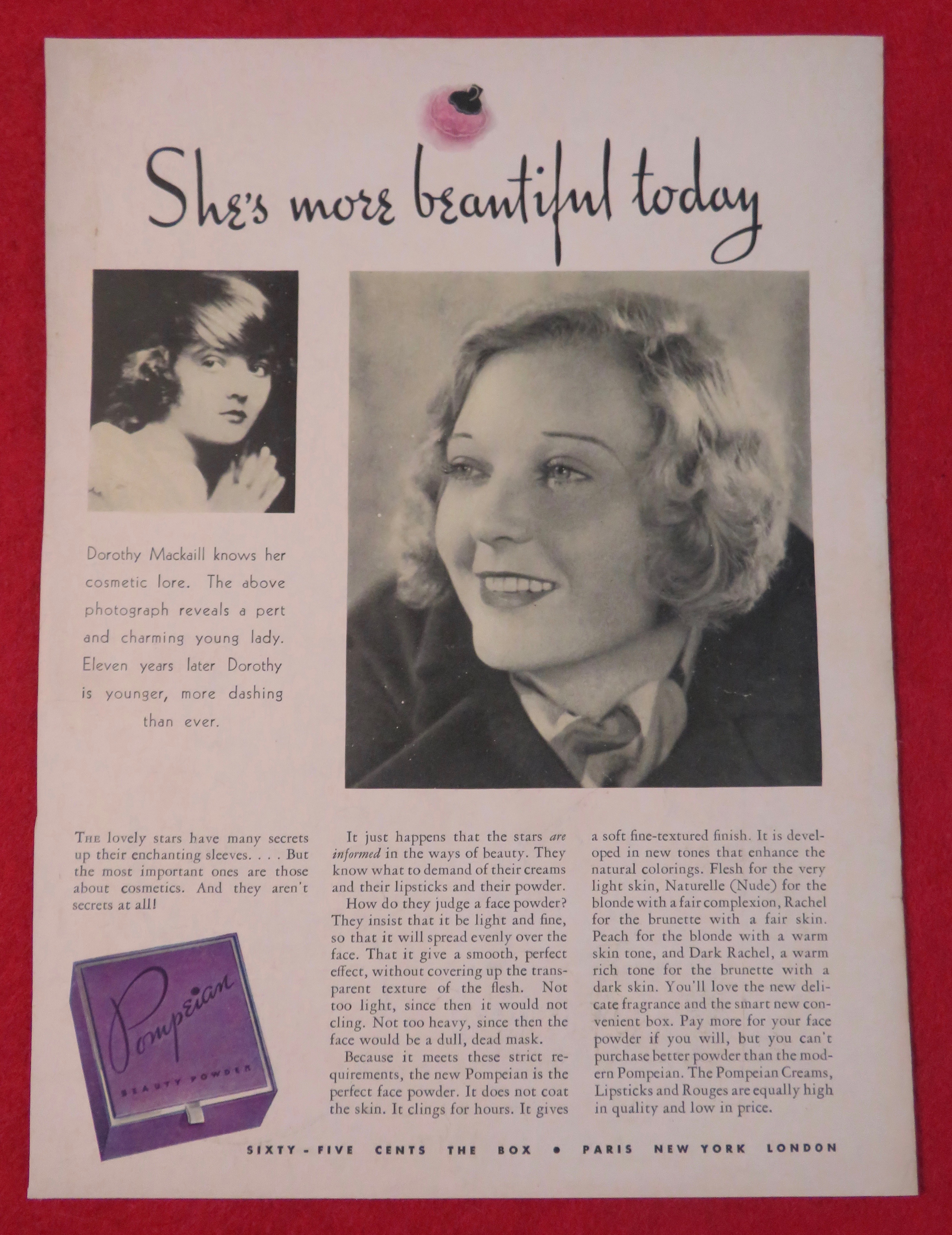 1932 Pompeian Beauty Powder with Dorothy Mackaill