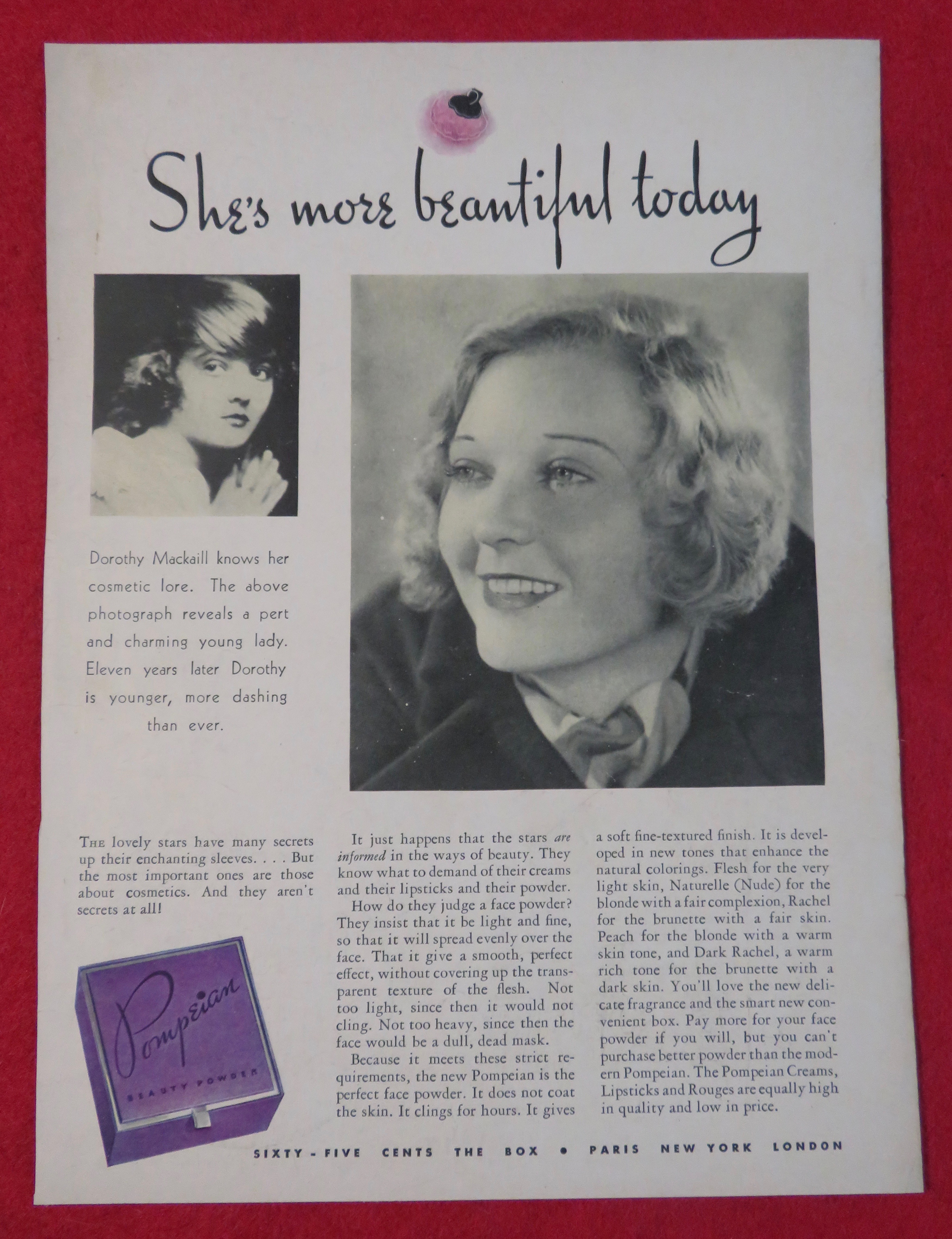 1932 Pompeian Beauty Powder with Dorothy Mackaill