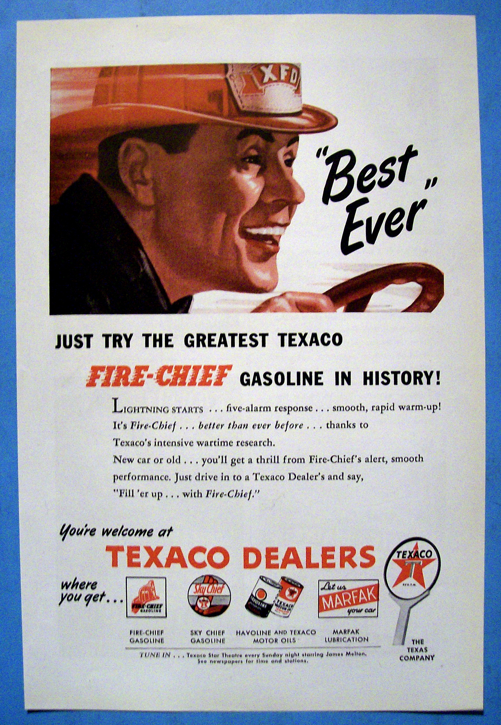 1946 Texaco Dealers With A Fireman Driving