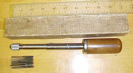 Montgomery Ward Automatic Push Drill w/ 8 Bits Box